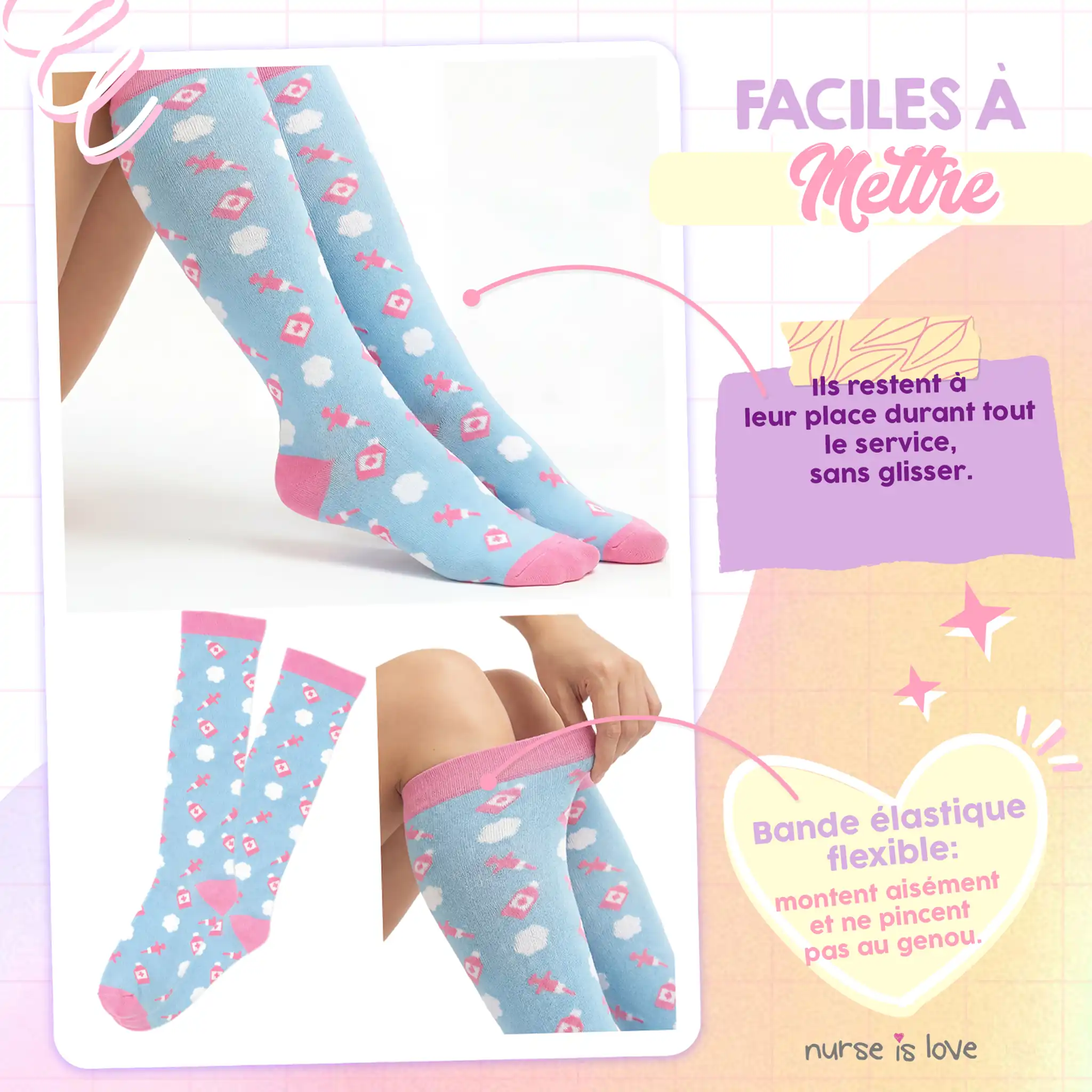 Chaussettes de compression Nuages