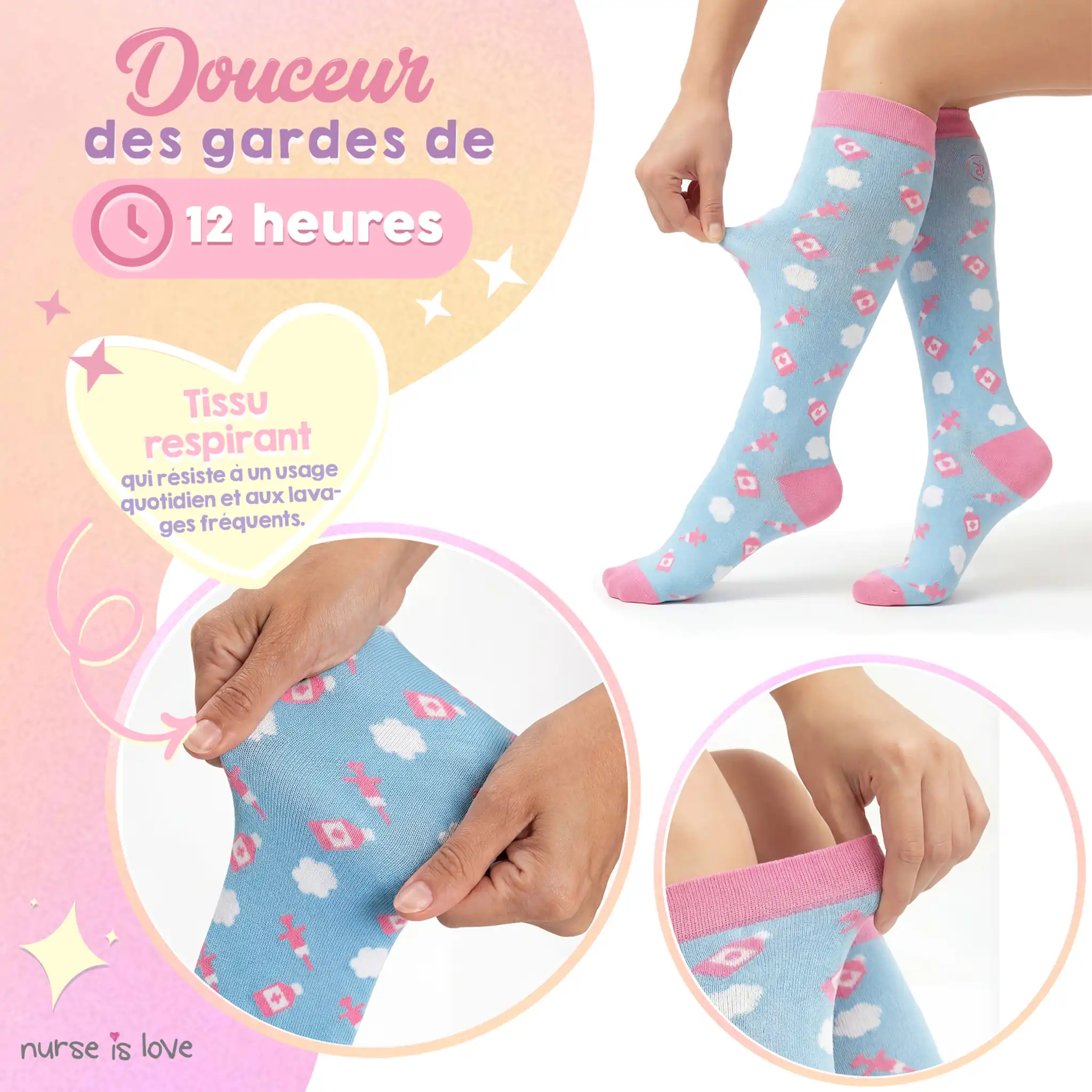 Chaussettes de compression Nuages