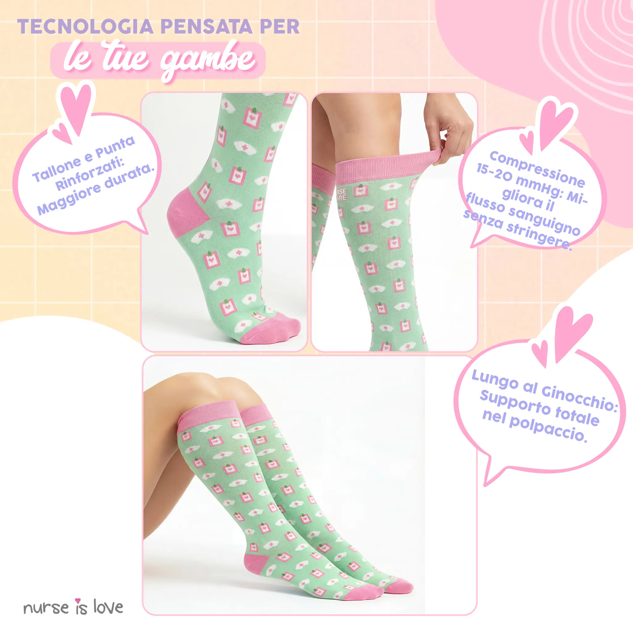 Calze a compressione verde