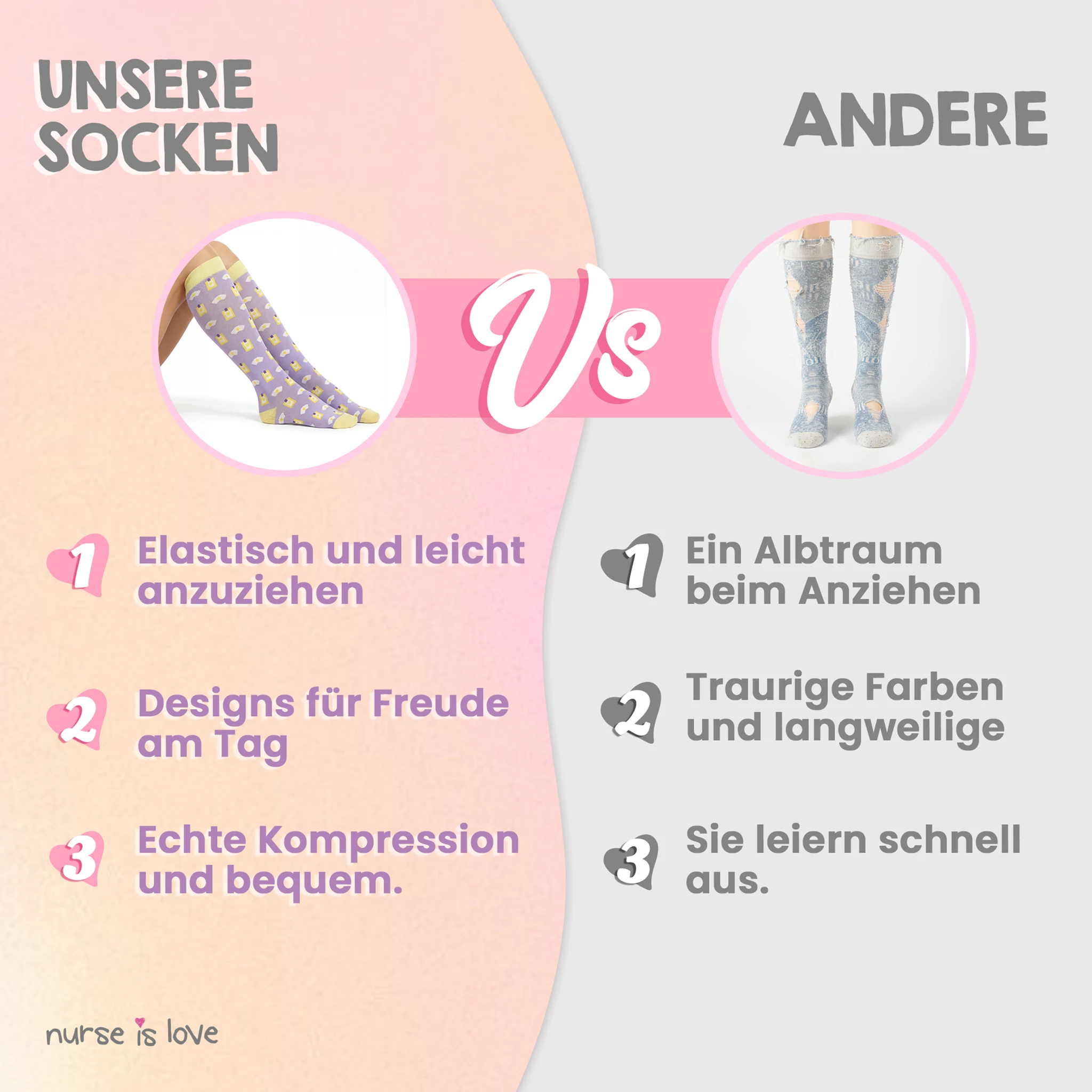 Kompressionsstrümpfe Lila