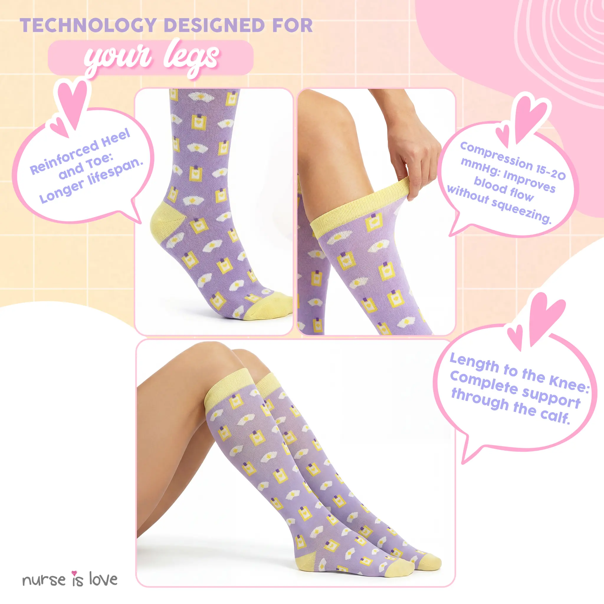 Purple Compression Socks