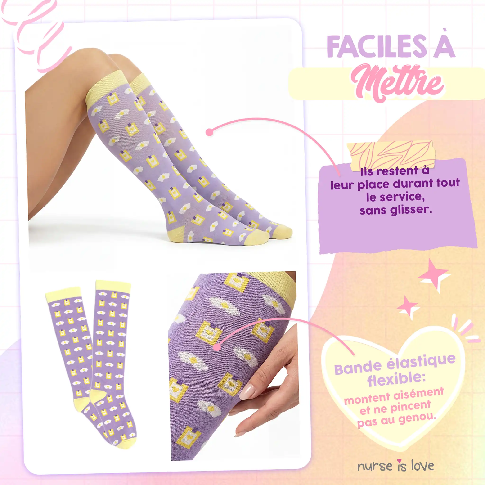 Chaussettes de compression Violettes