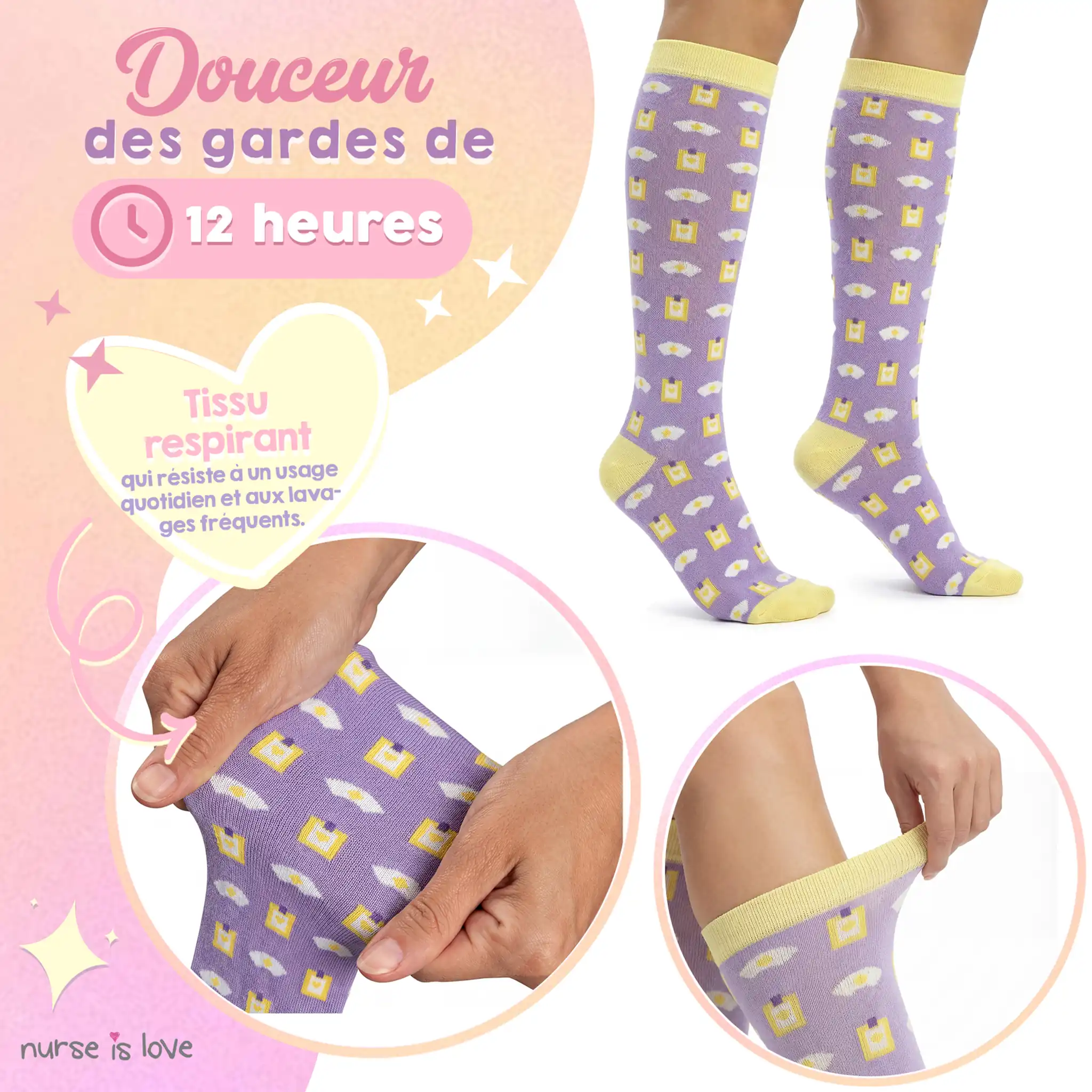 Chaussettes de compression Violettes