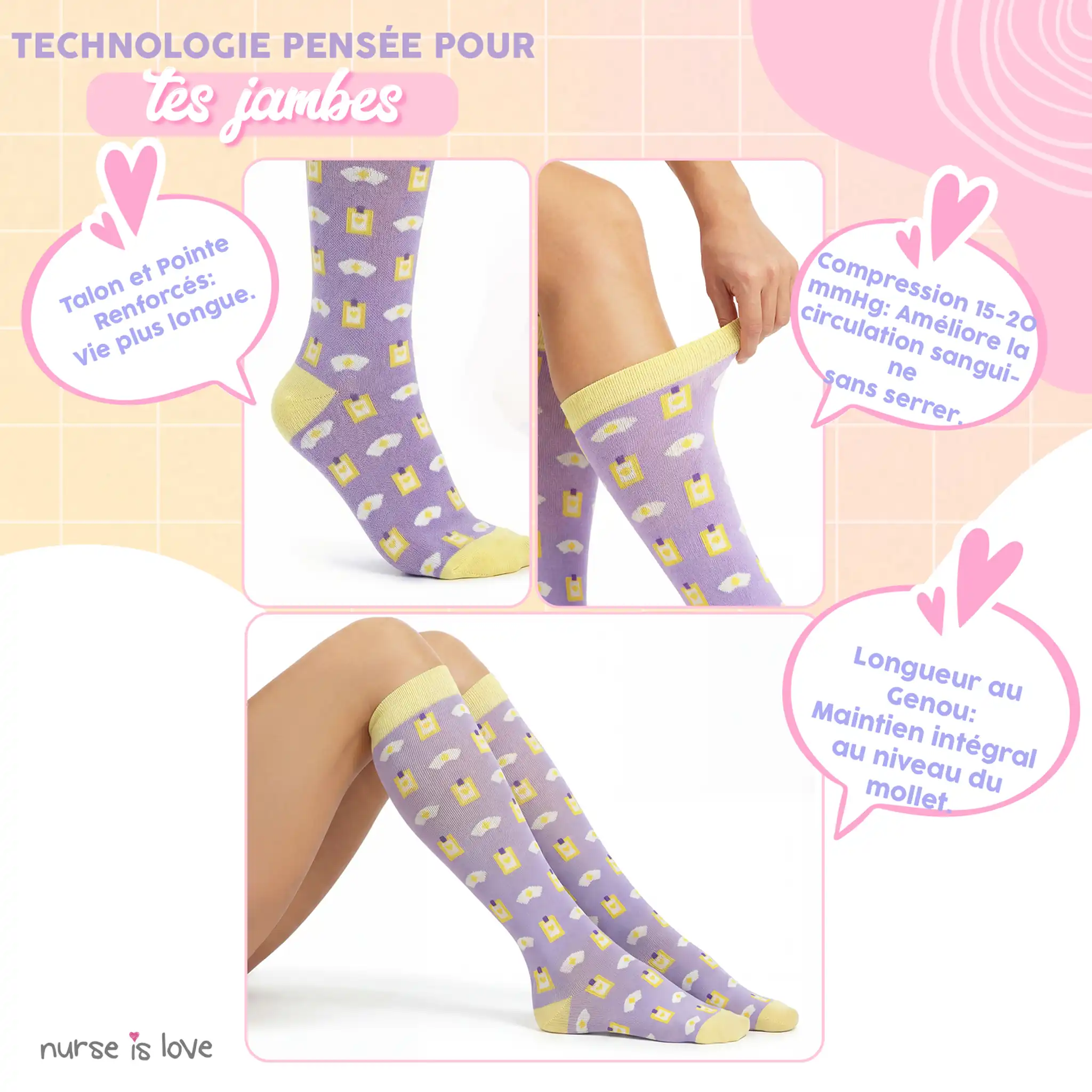 Chaussettes de compression Violettes