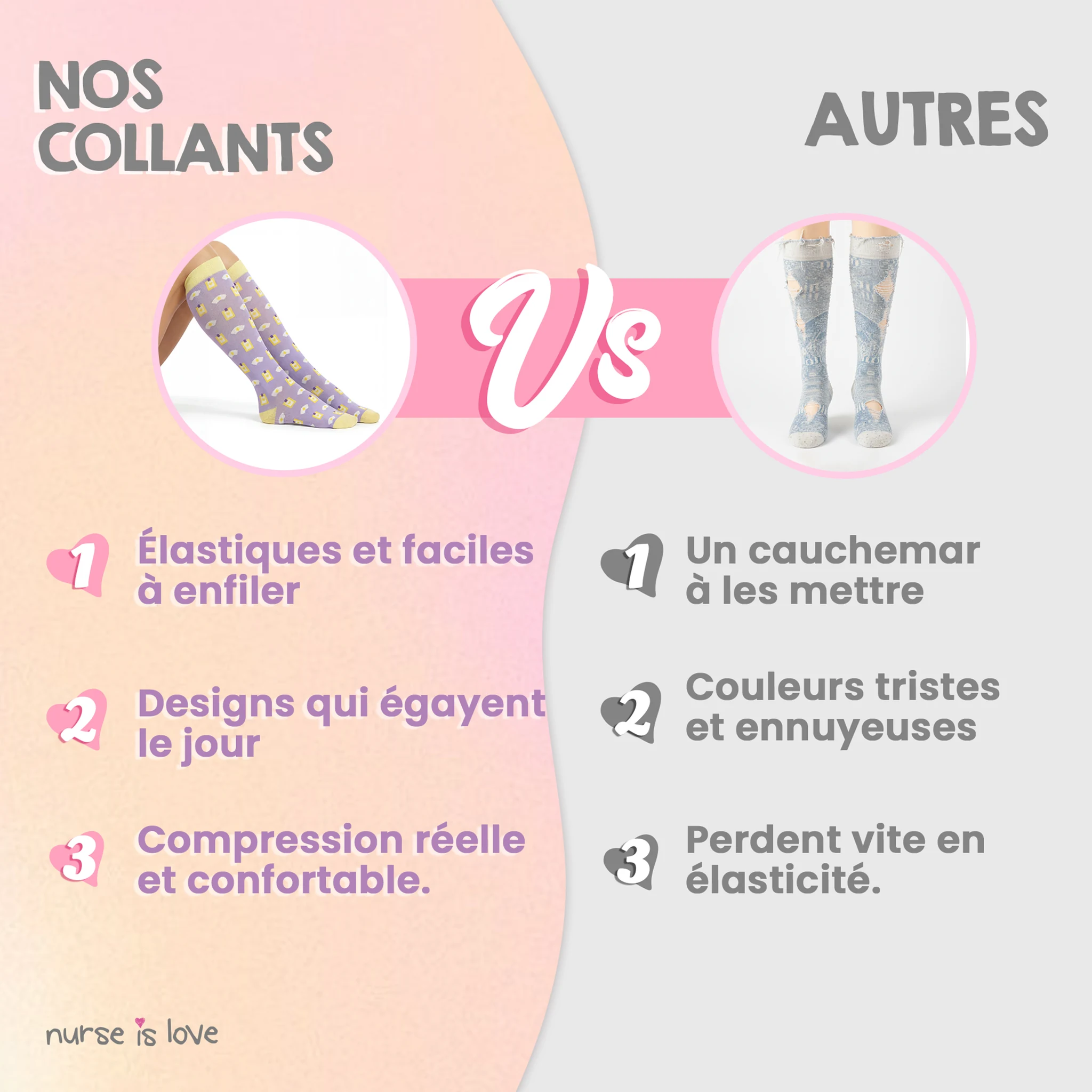 Chaussettes de compression Violettes