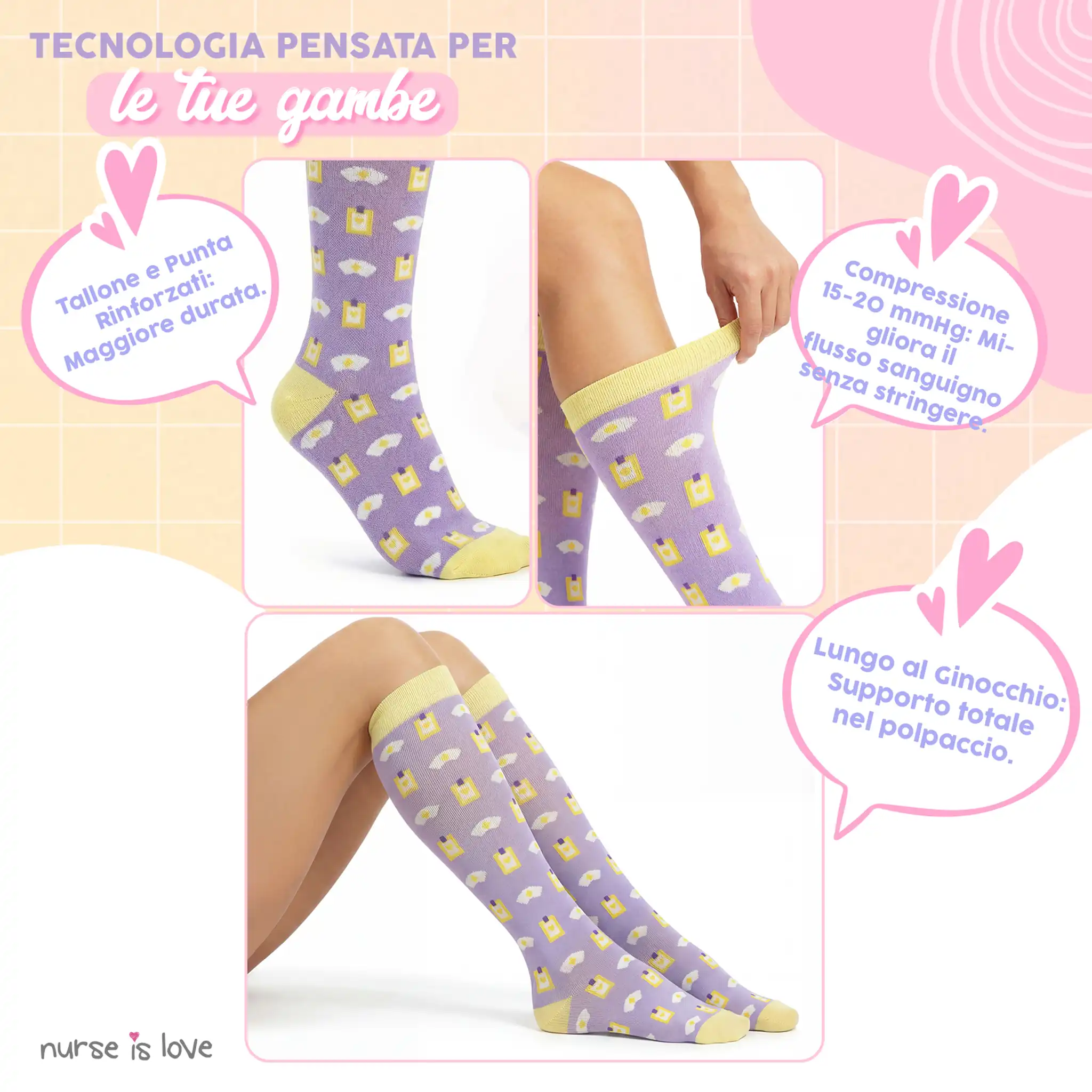 Calze a Compressione Viola