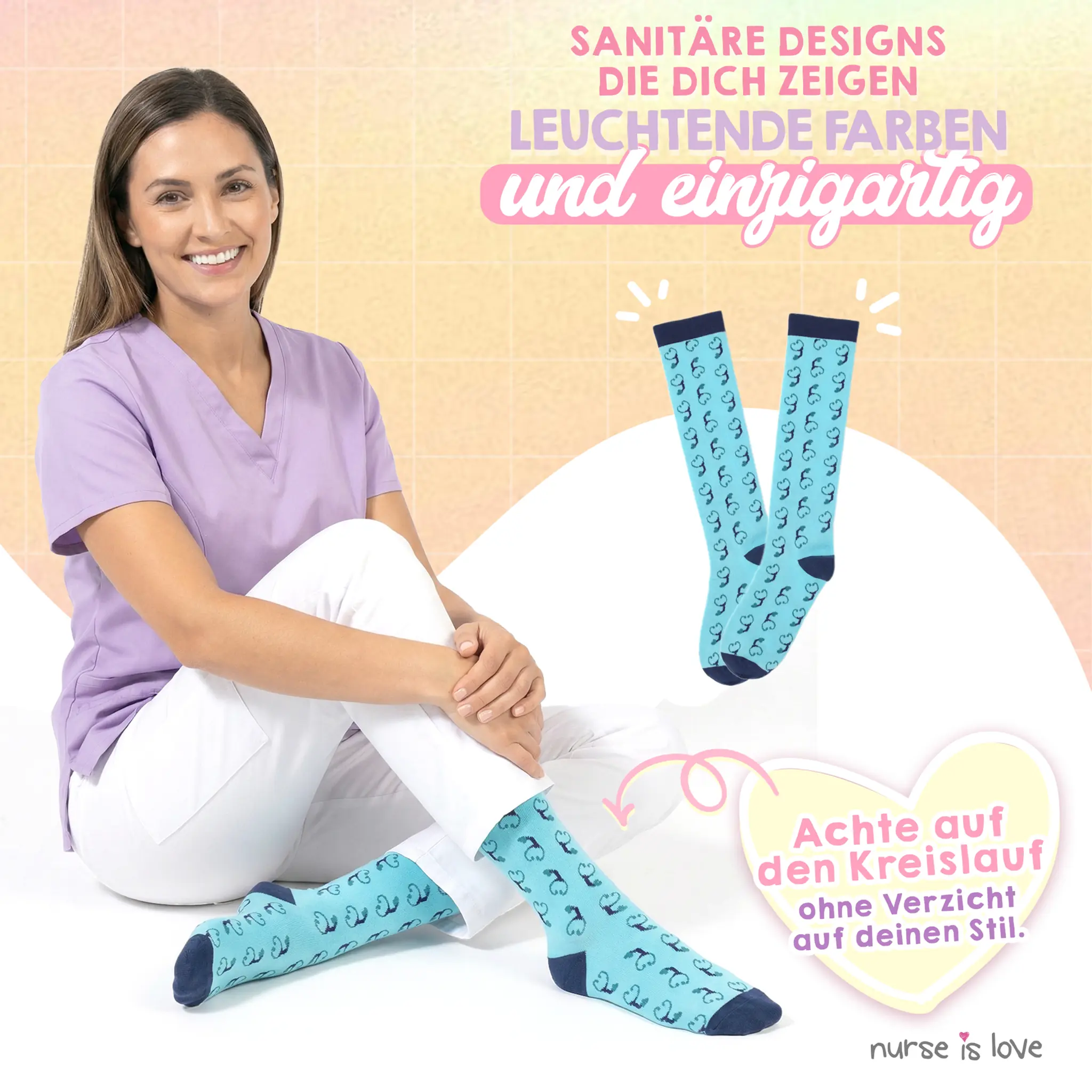 Kompressionsstrümpfe Stethoskop Blau