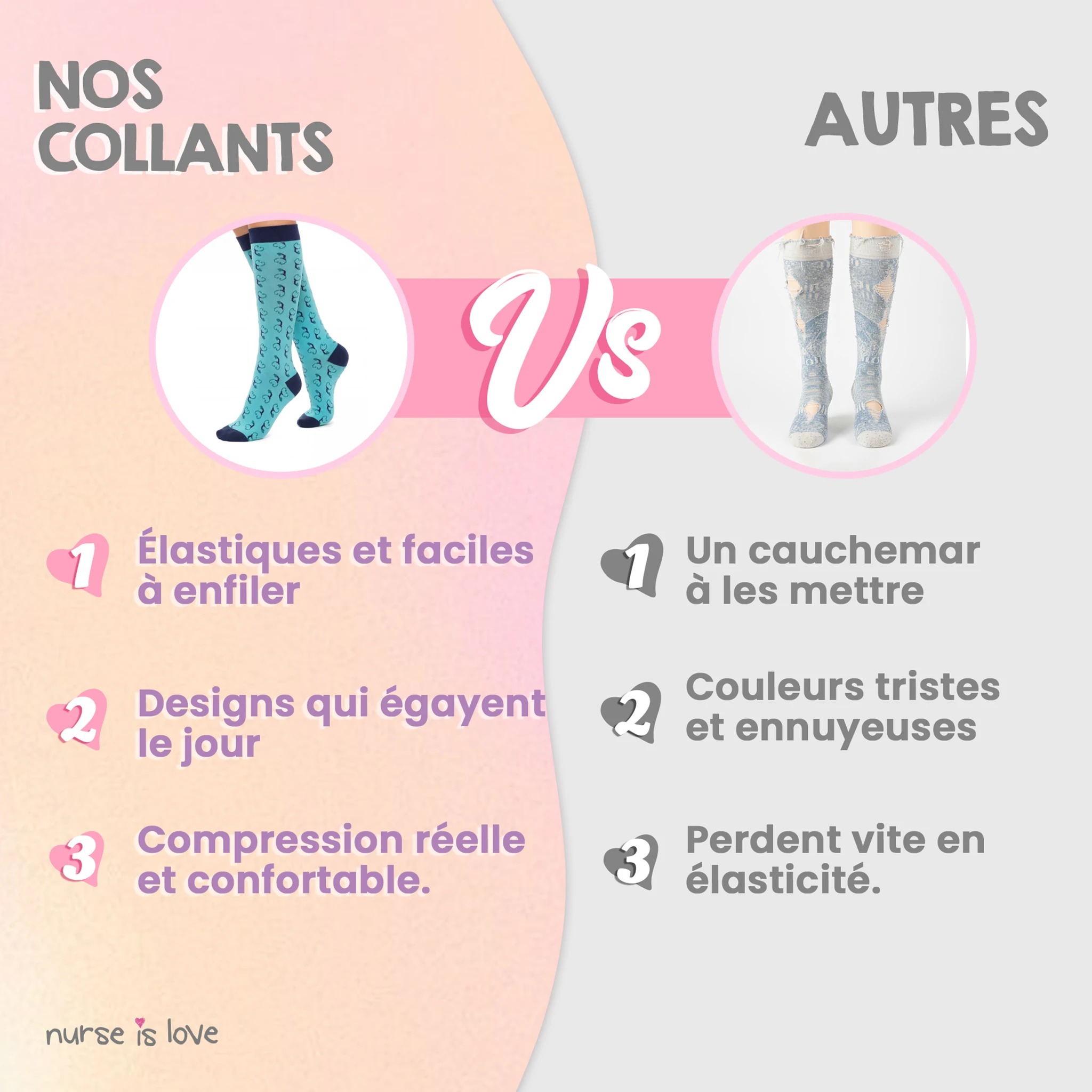Chaussettes de compression Stéthoscope Bleu