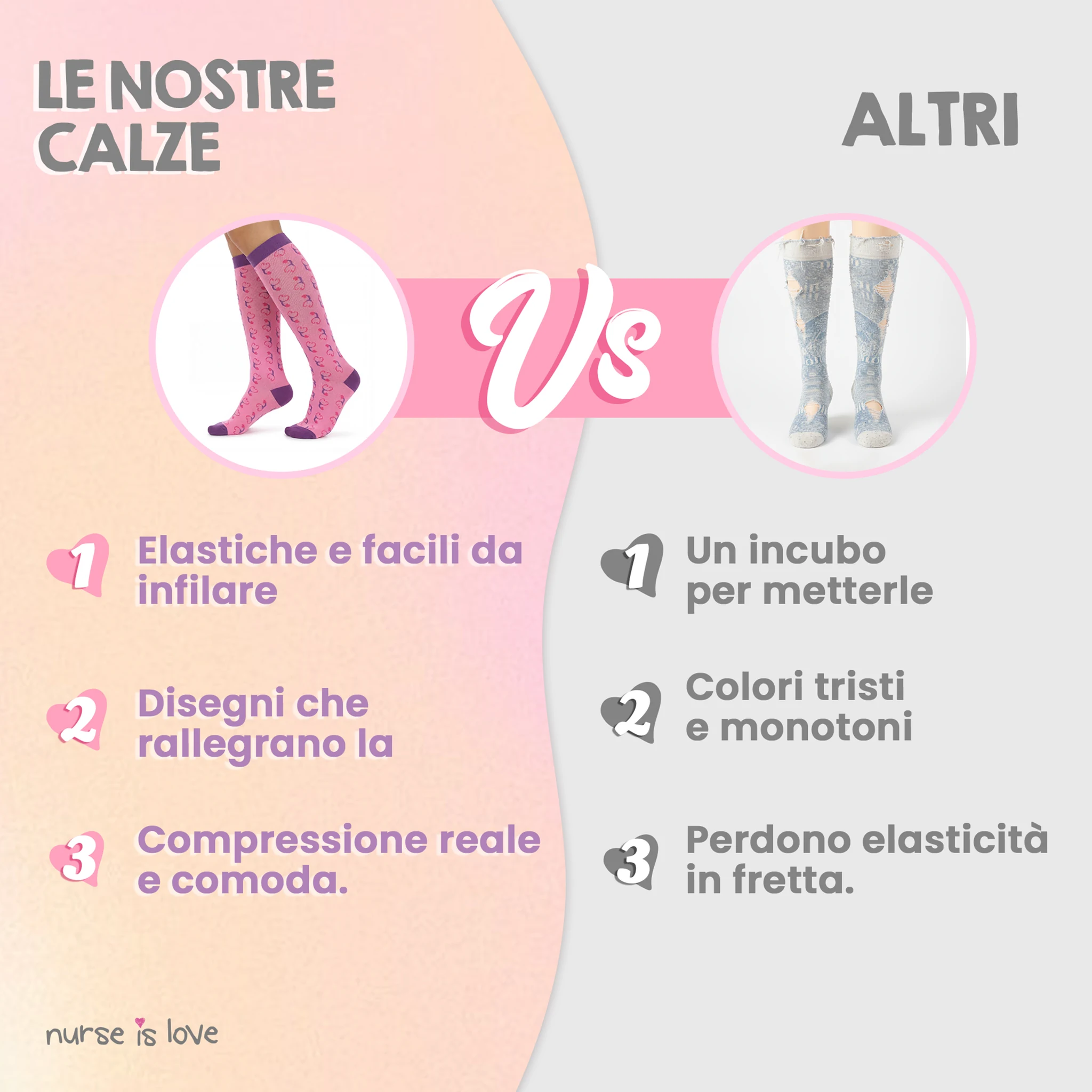 Calze a Compressione Stetoscopio Viola