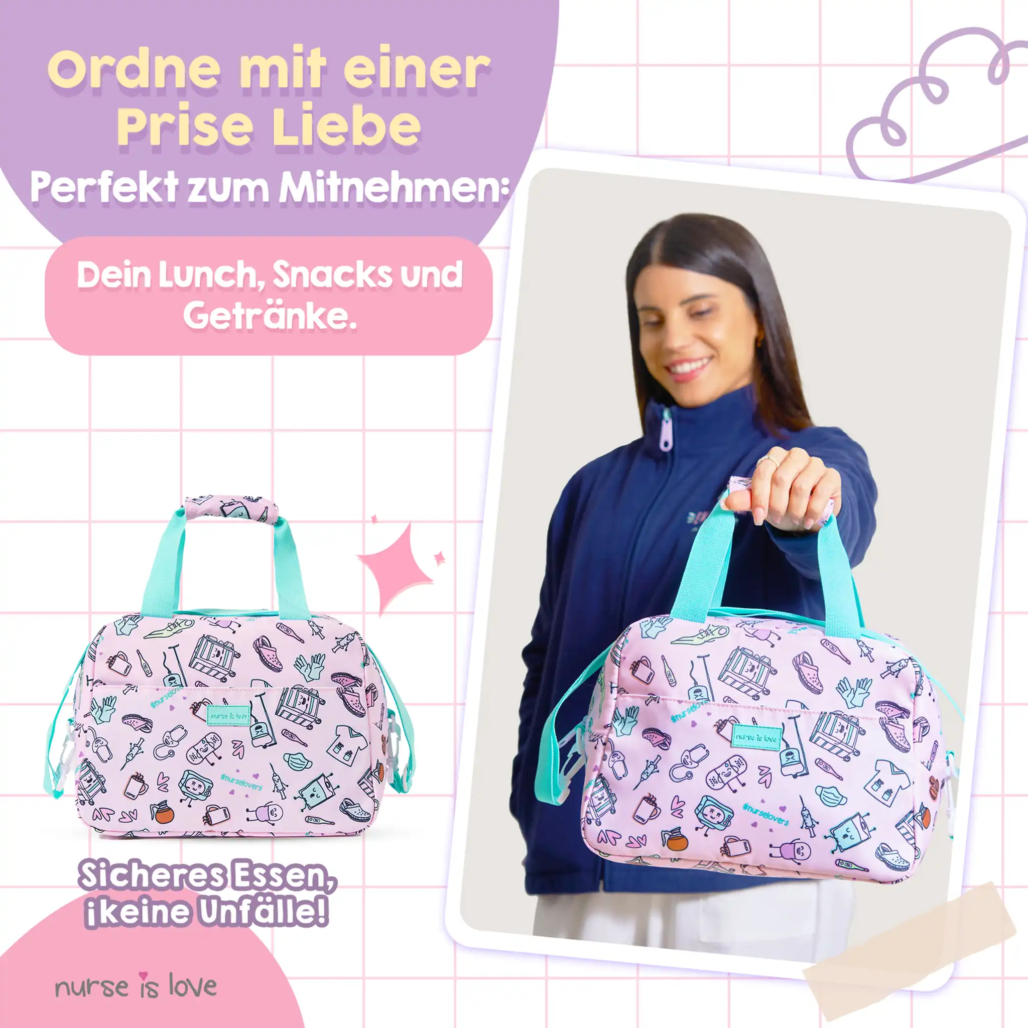 Lila Kaffee Kühltasche 
