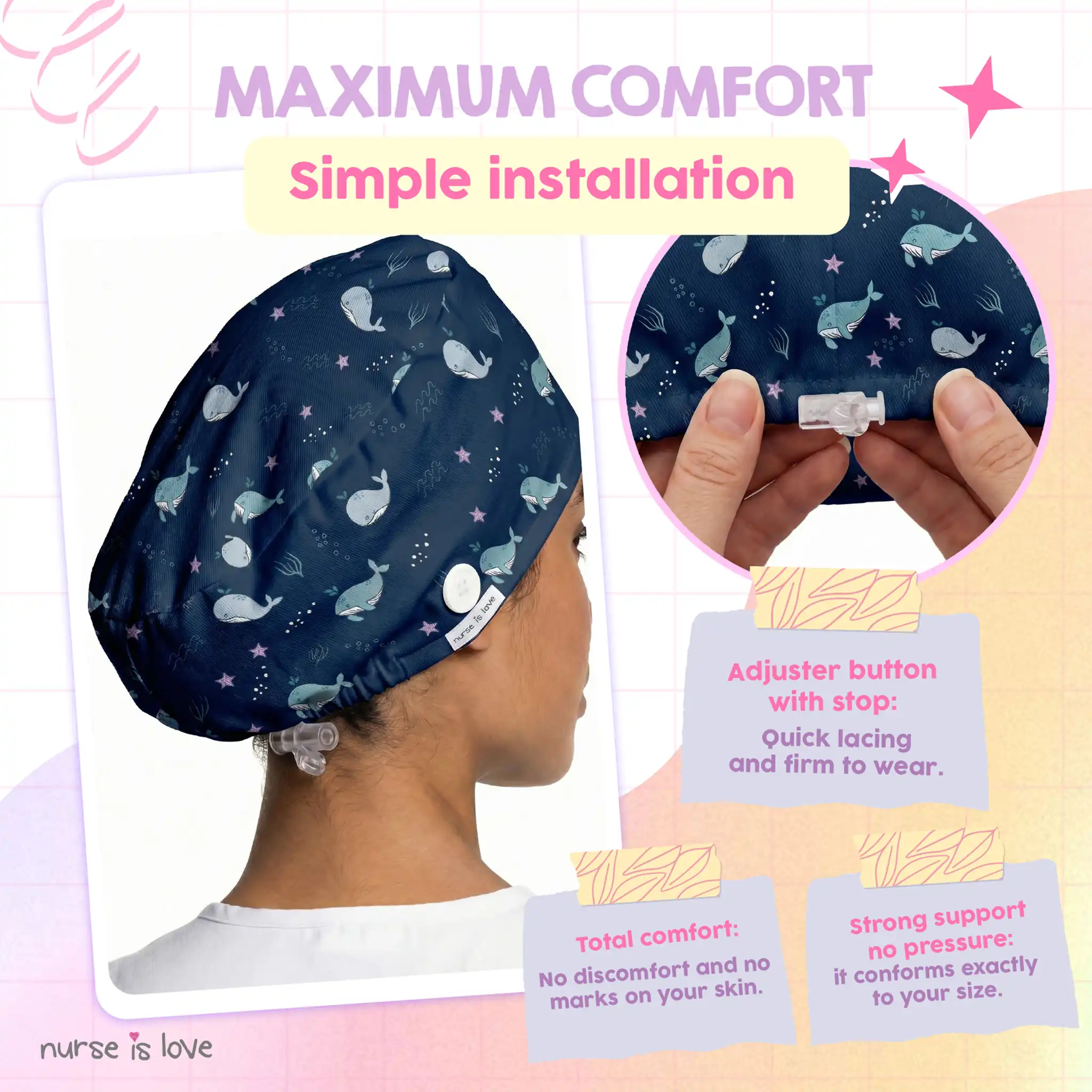Big Whale Cap for Nurses