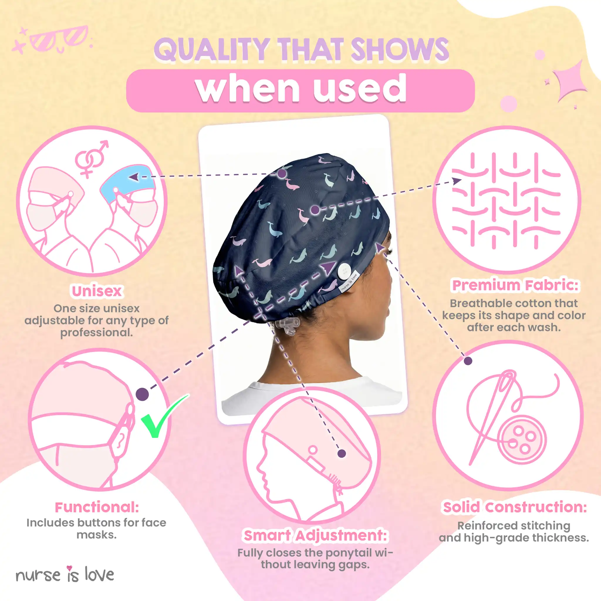 Whale Cap for Nurses