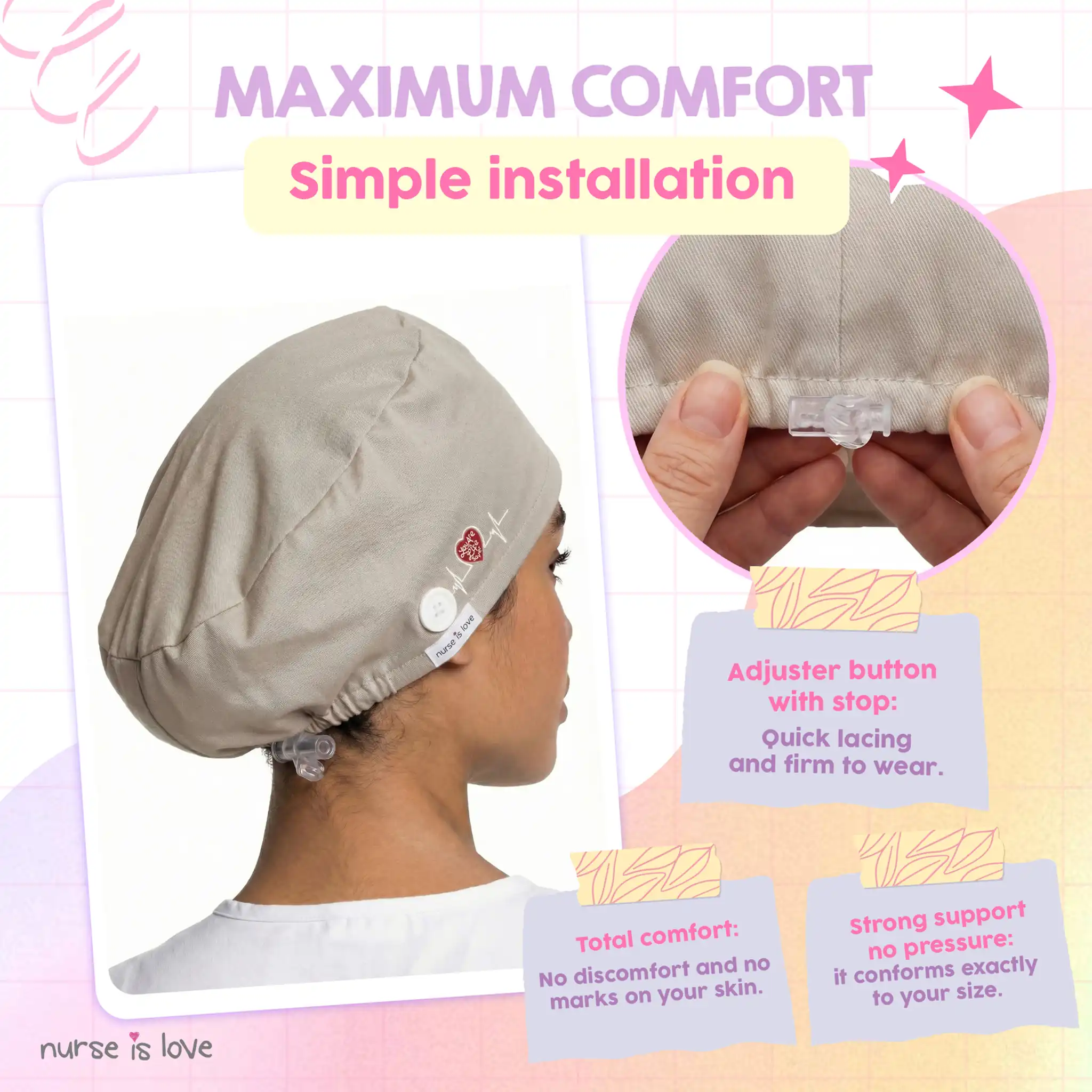 Beige Nurse's Hat