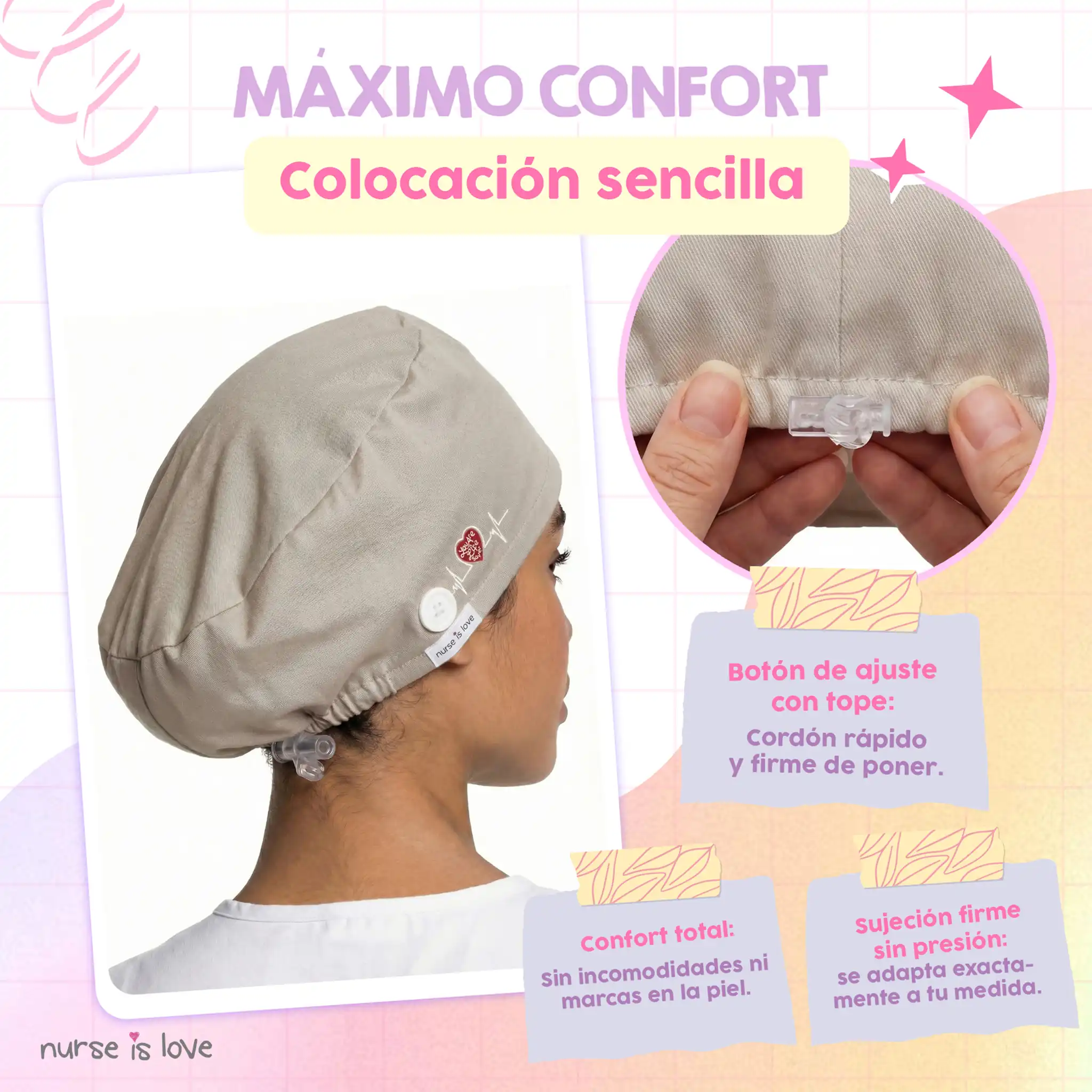 Gorro Bege para Enfermeiras 