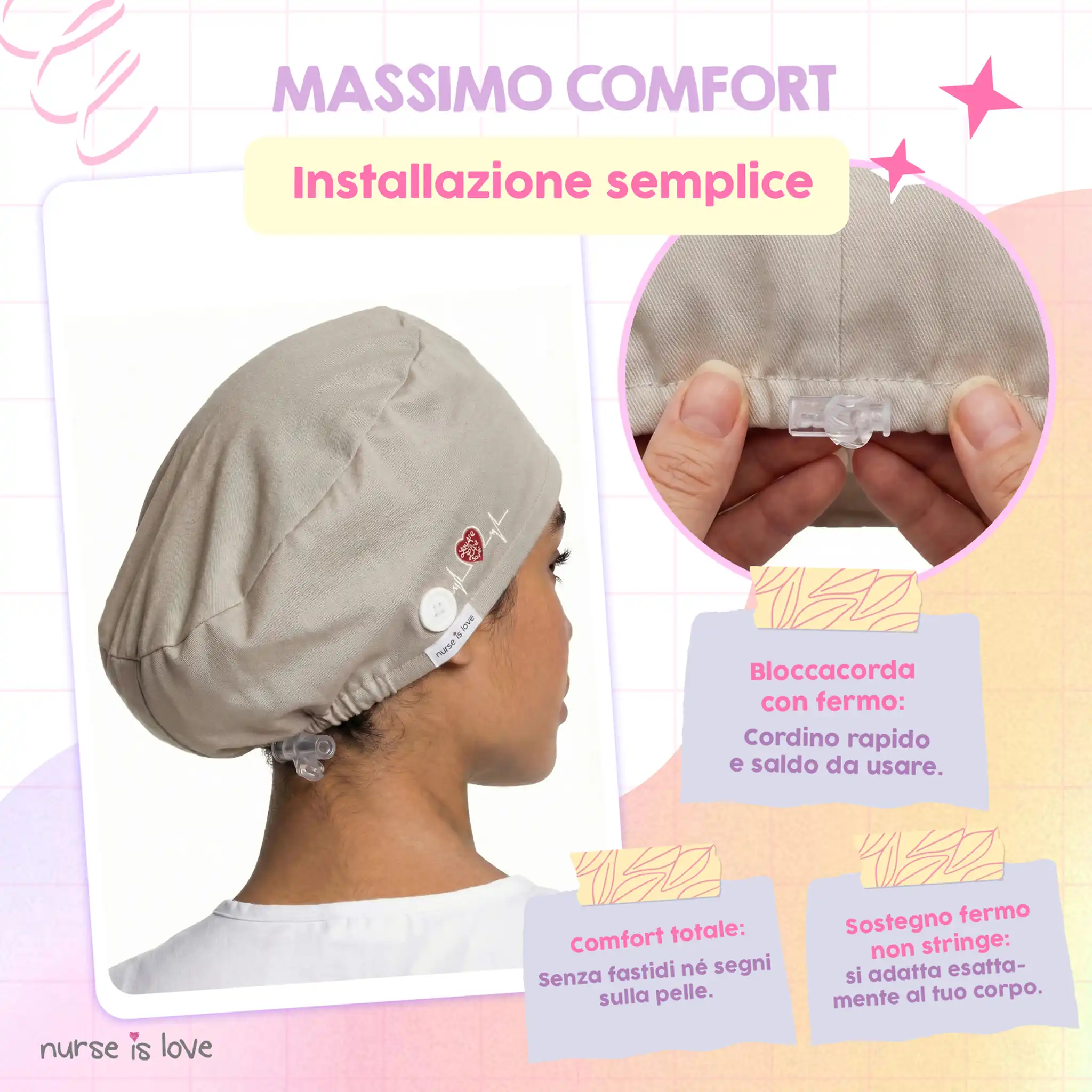 Cappello Beige per Infermiere 