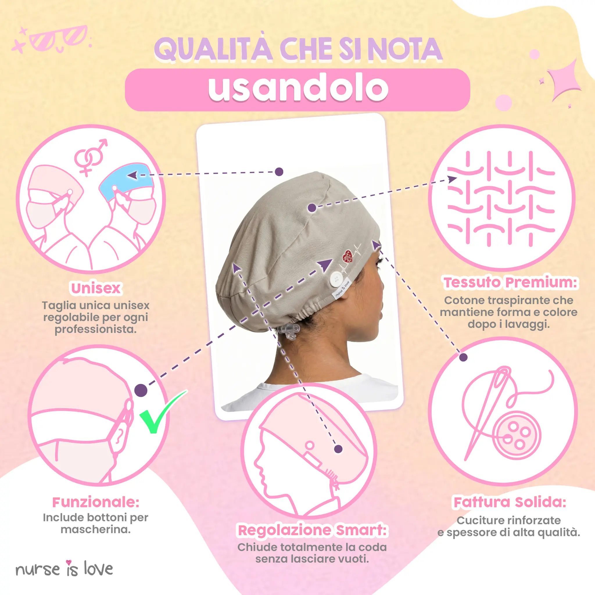 Cappello Beige per Infermiere 