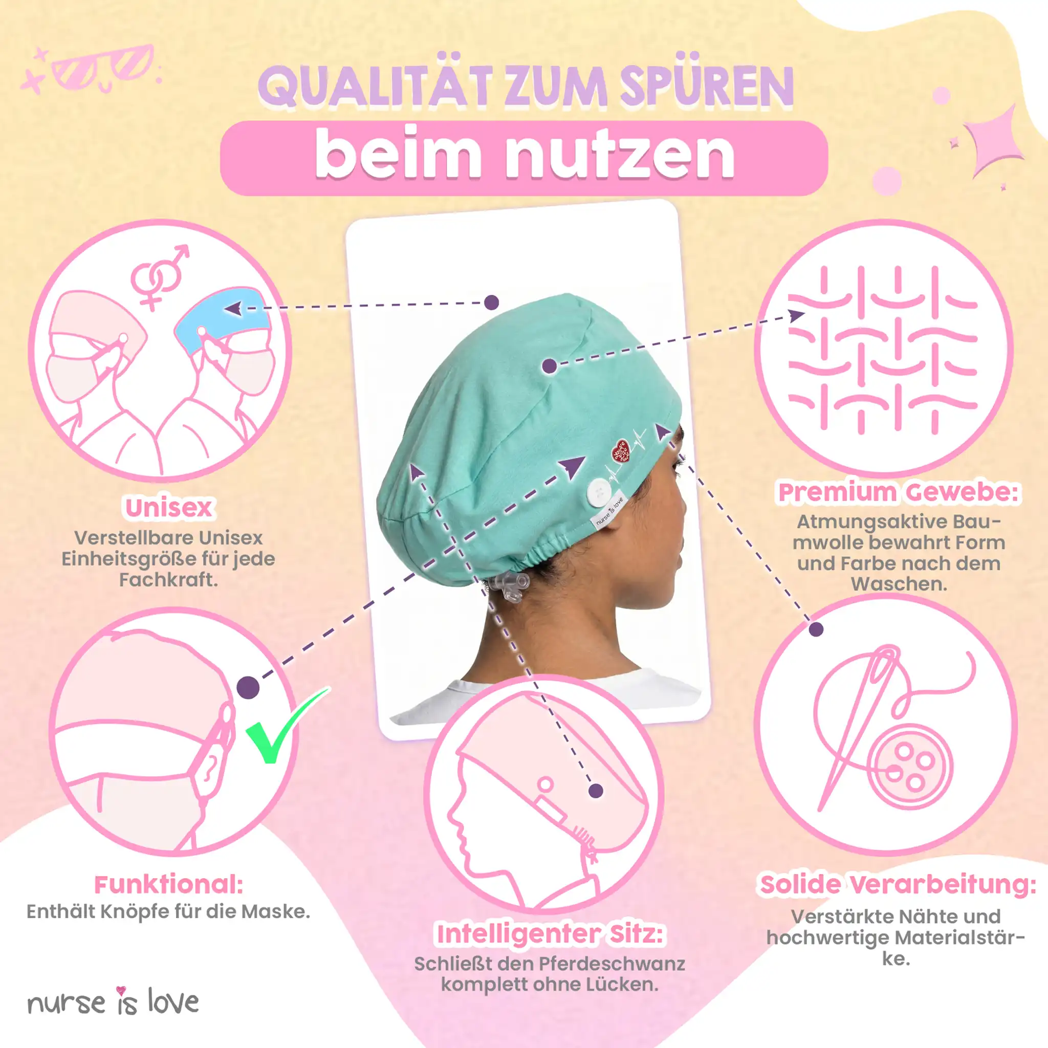 Hellblaue Schwesternhaube