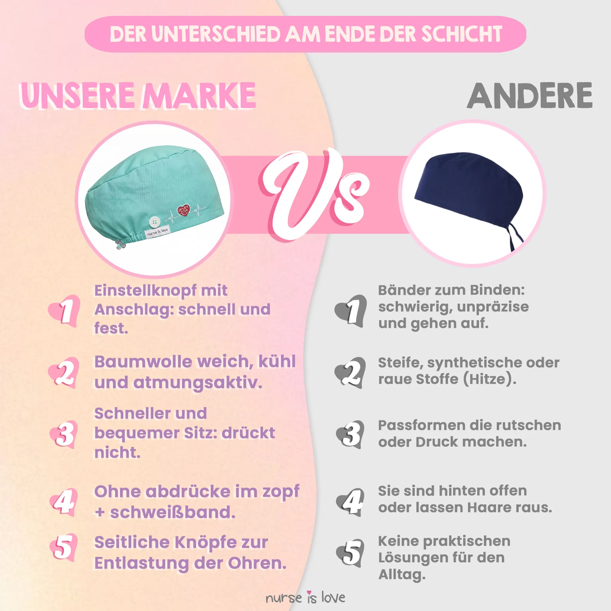 Hellblaue Schwesternhaube