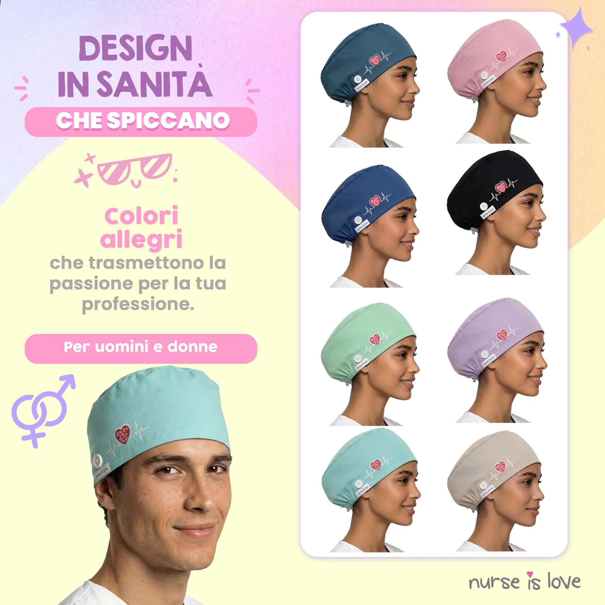 Cappello Azzurro Chiaro per Infermiere 
