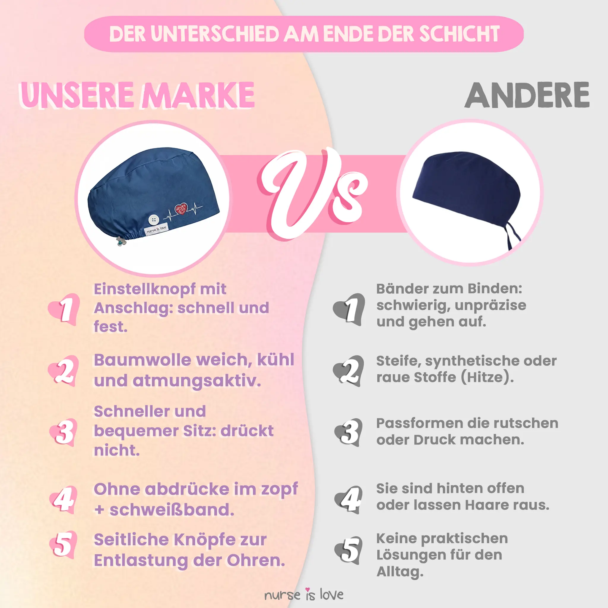 Marineblaue Mütze für Krankenschwestern