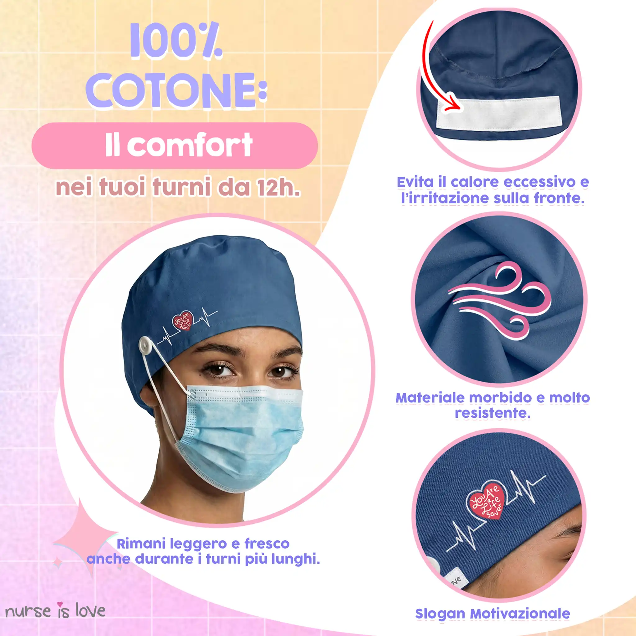 Cappello Navy per Infermiere 