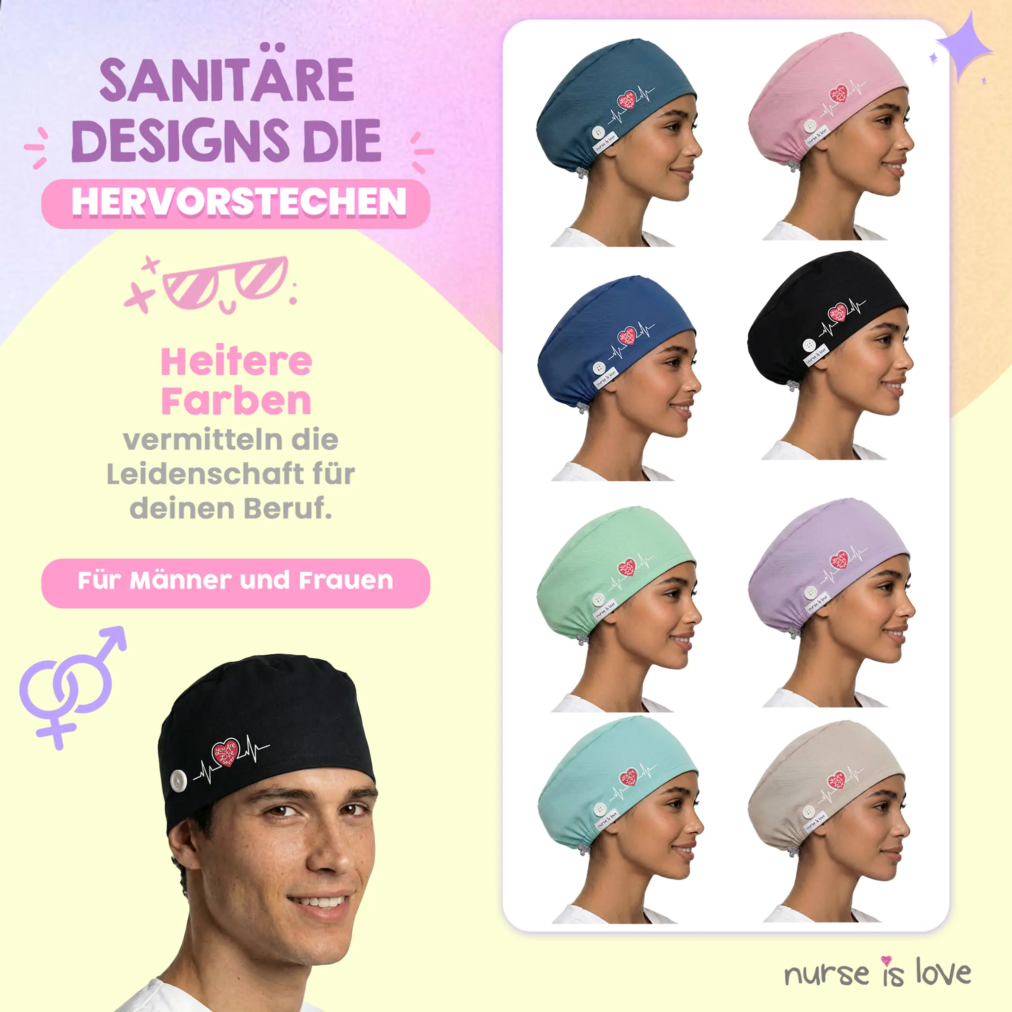 Schwarze Haube für Krankenschwestern