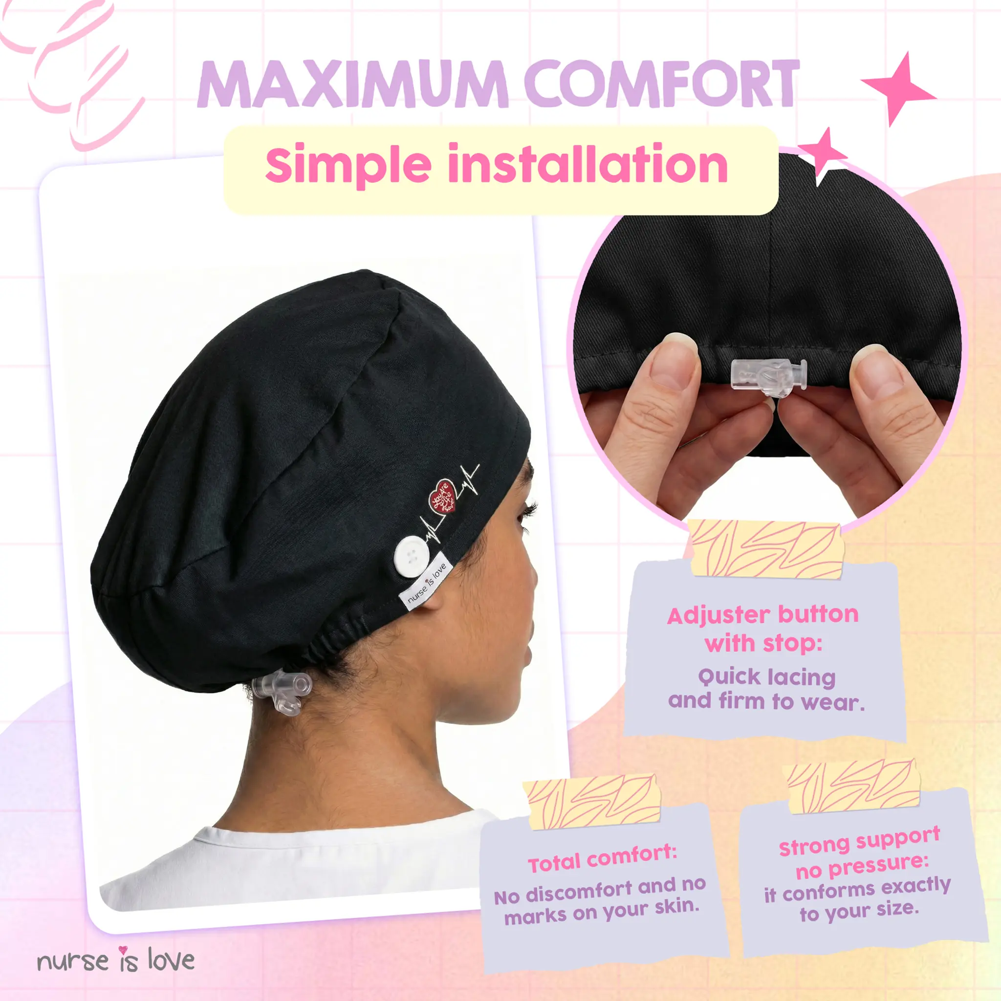 Black cap for nurses