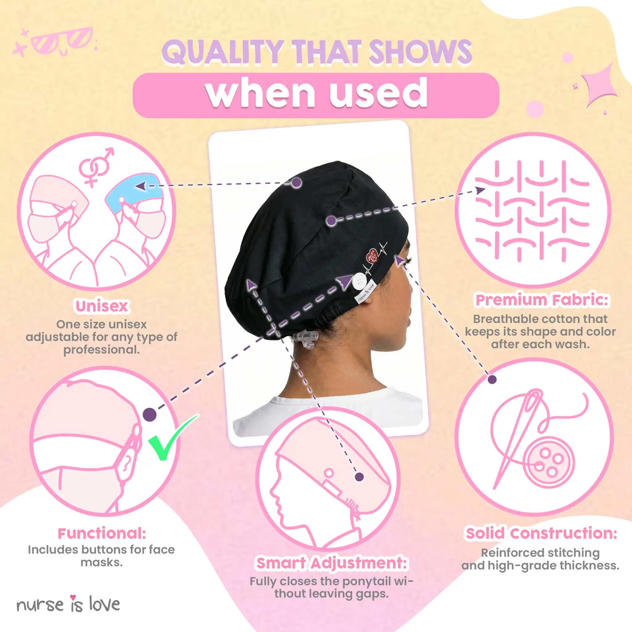 Black cap for nurses