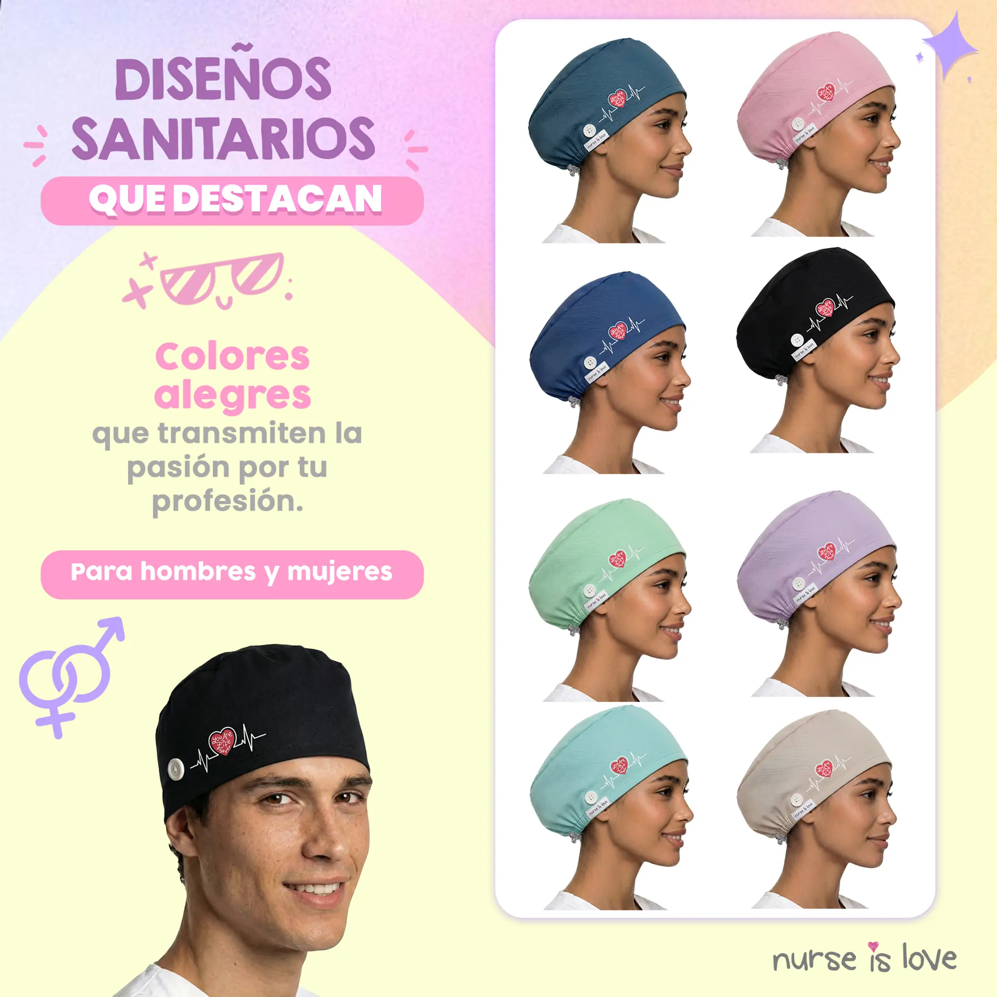 Gorro Preto para Enfermeiras 