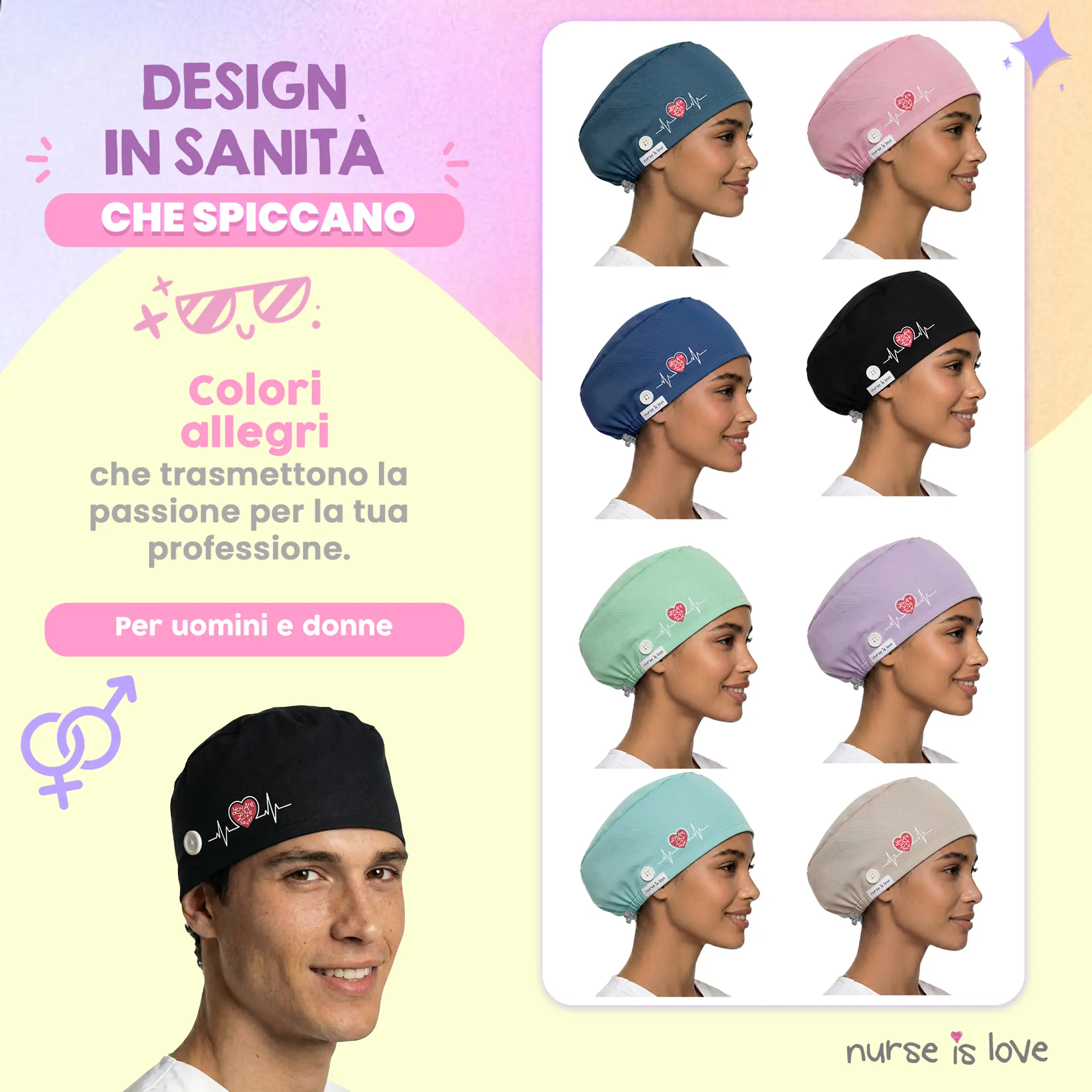 Cappello Nero per Infermiere 