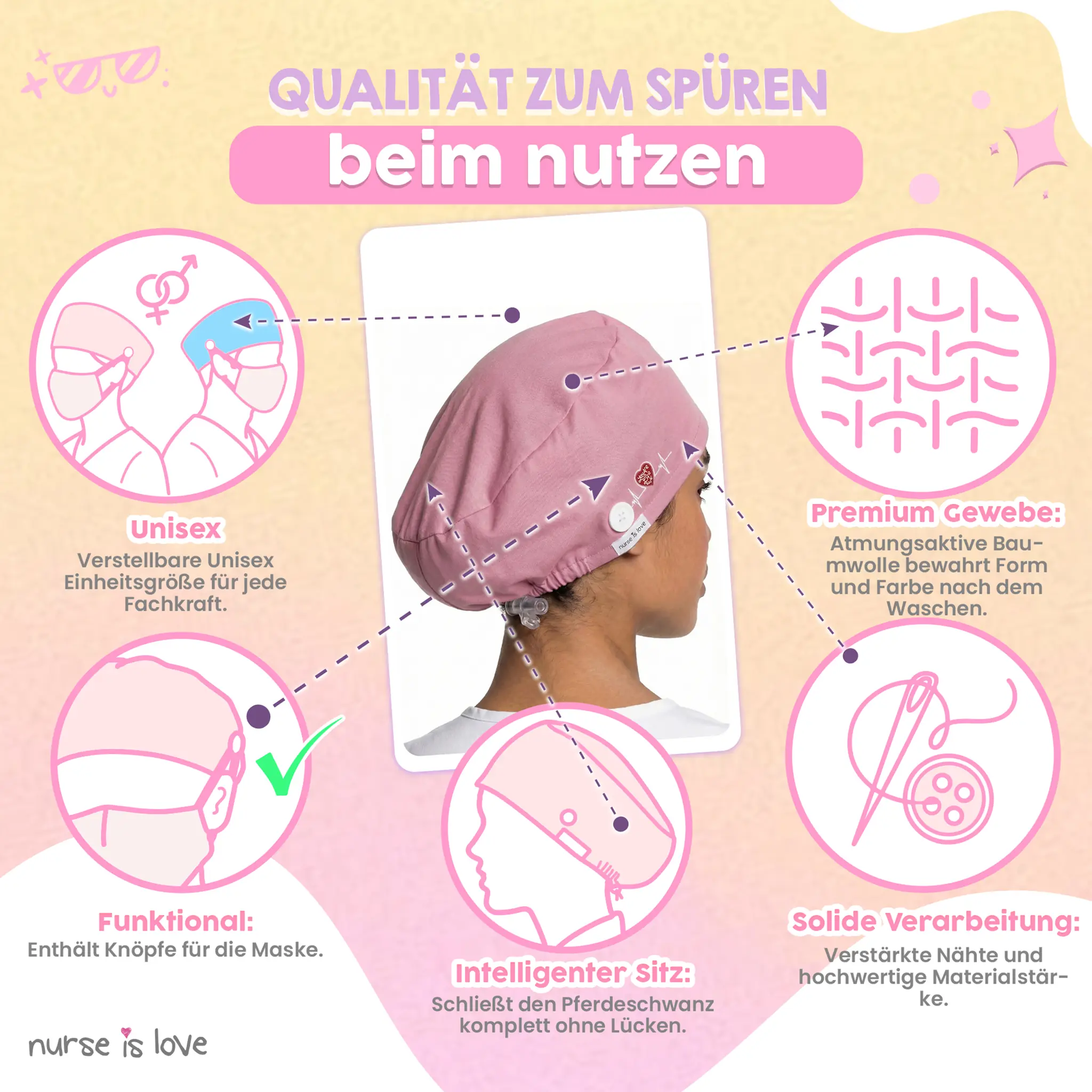 Rosa Schwesternhaube