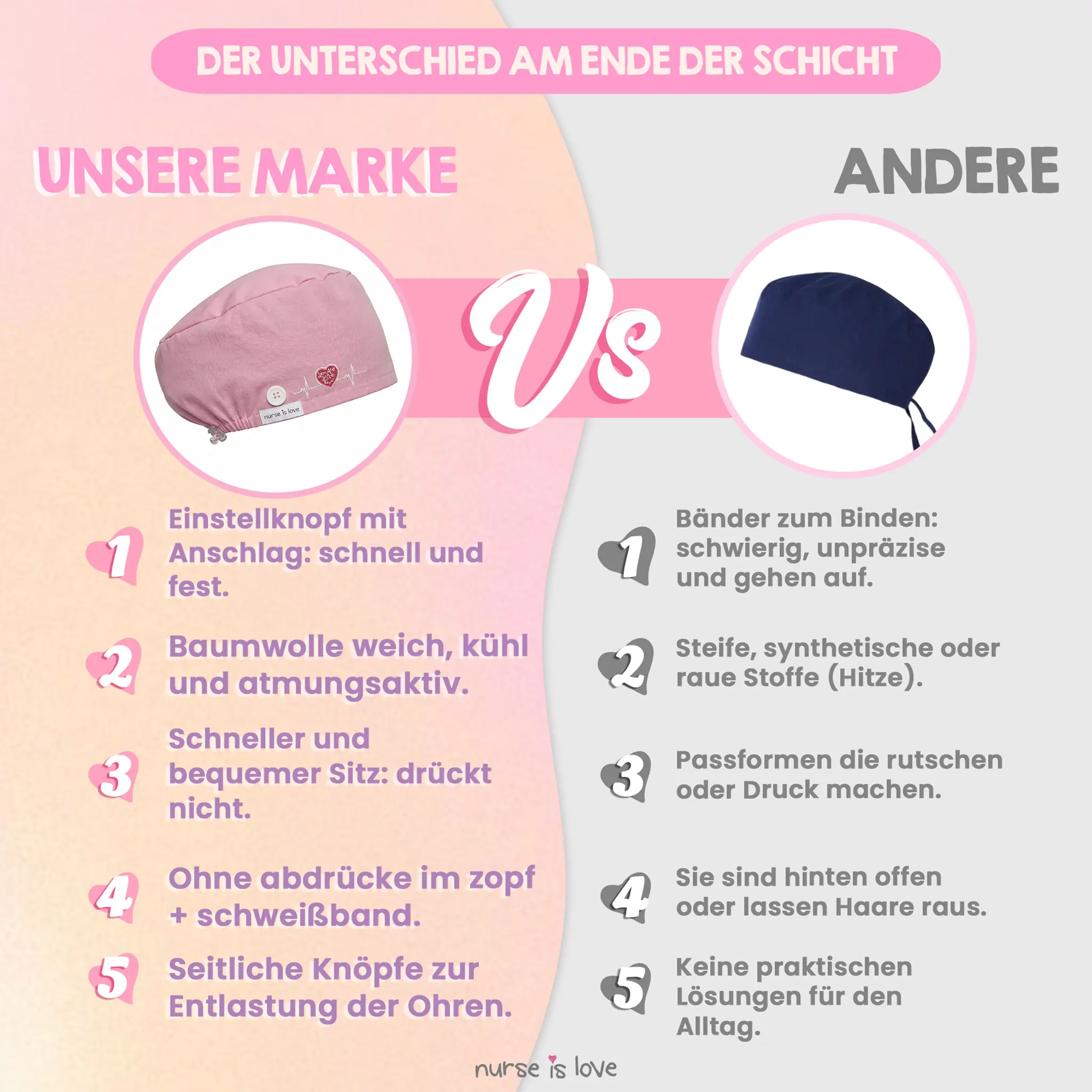 Rosa Schwesternhaube