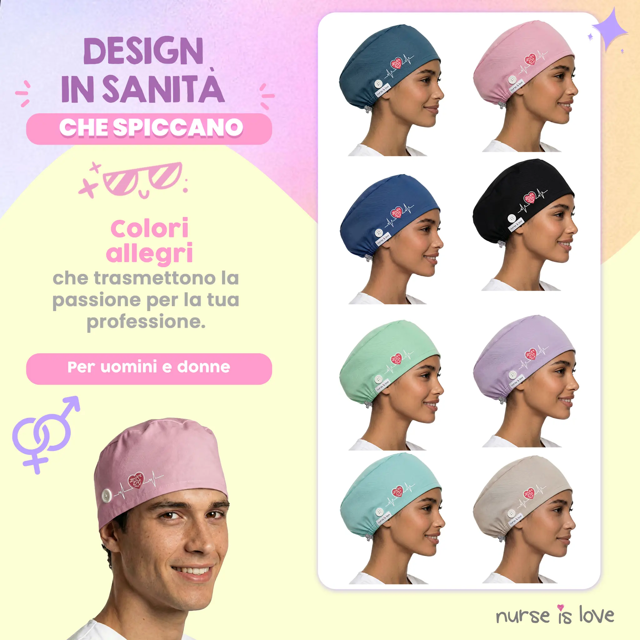 Cappello Rosa per Infermiere