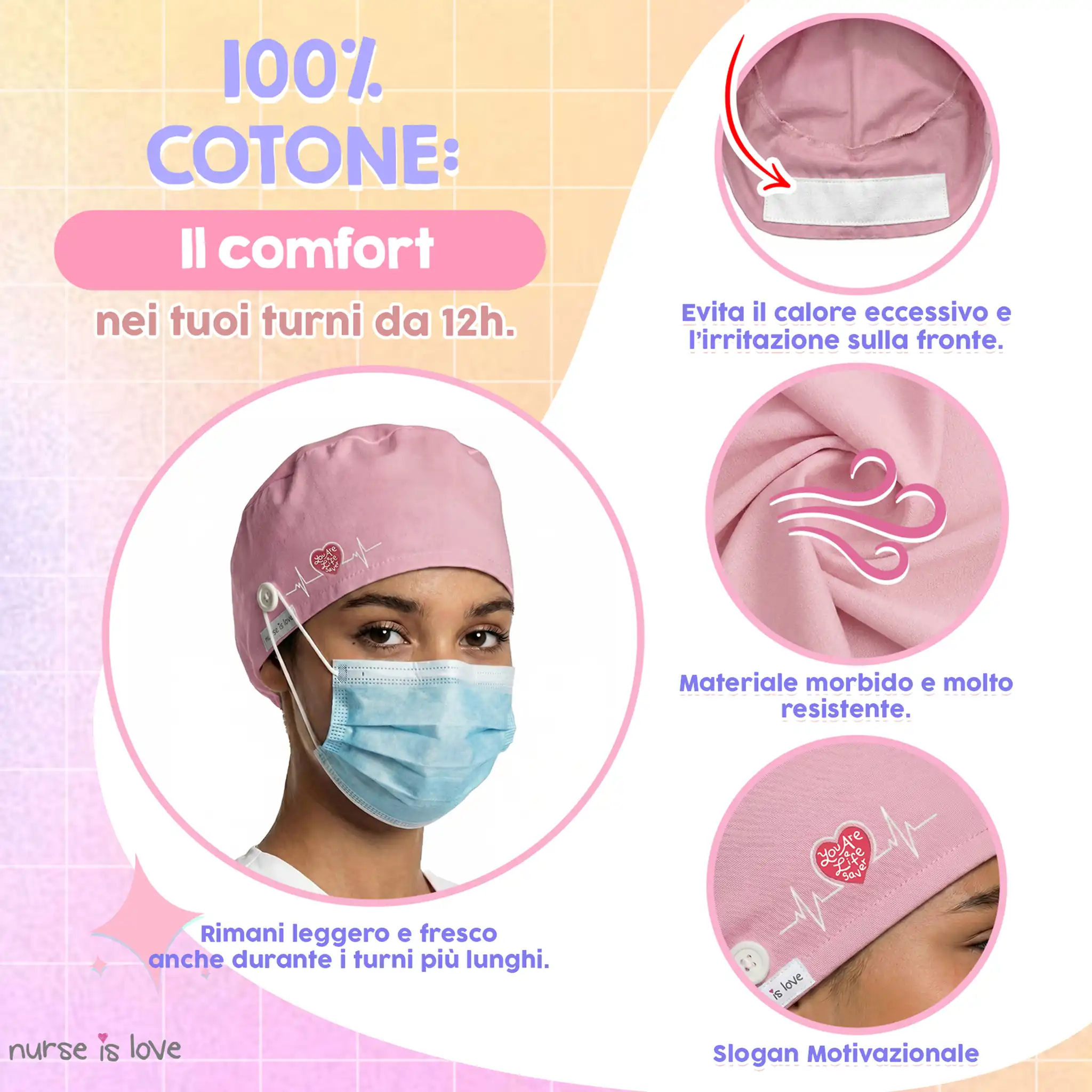 Cappello Rosa per Infermiere