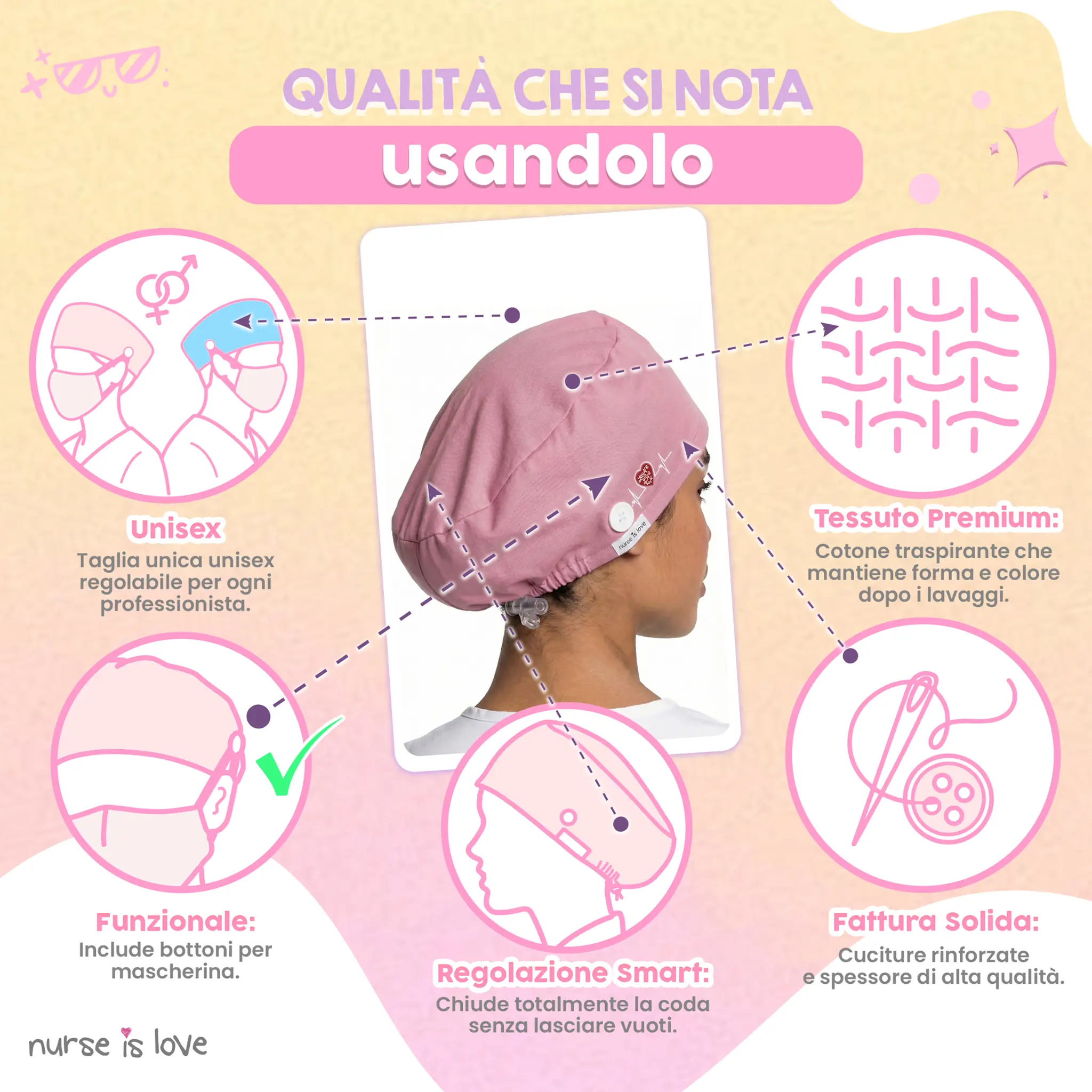 Cappello Rosa per Infermiere