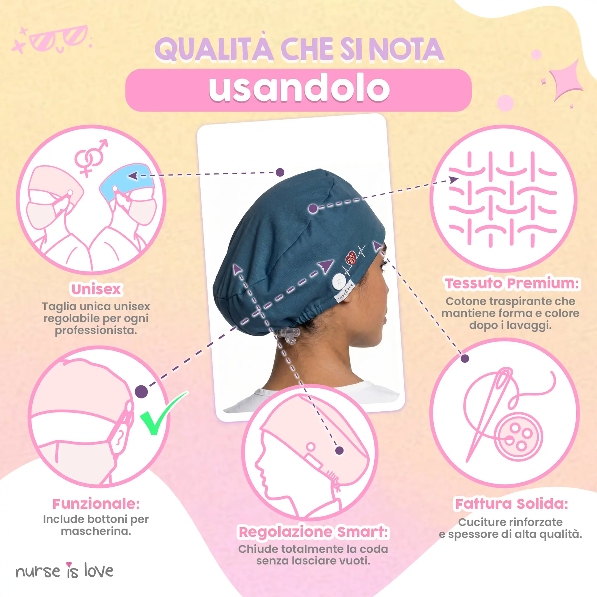 Cappello Verde Scuro per Infermiere 