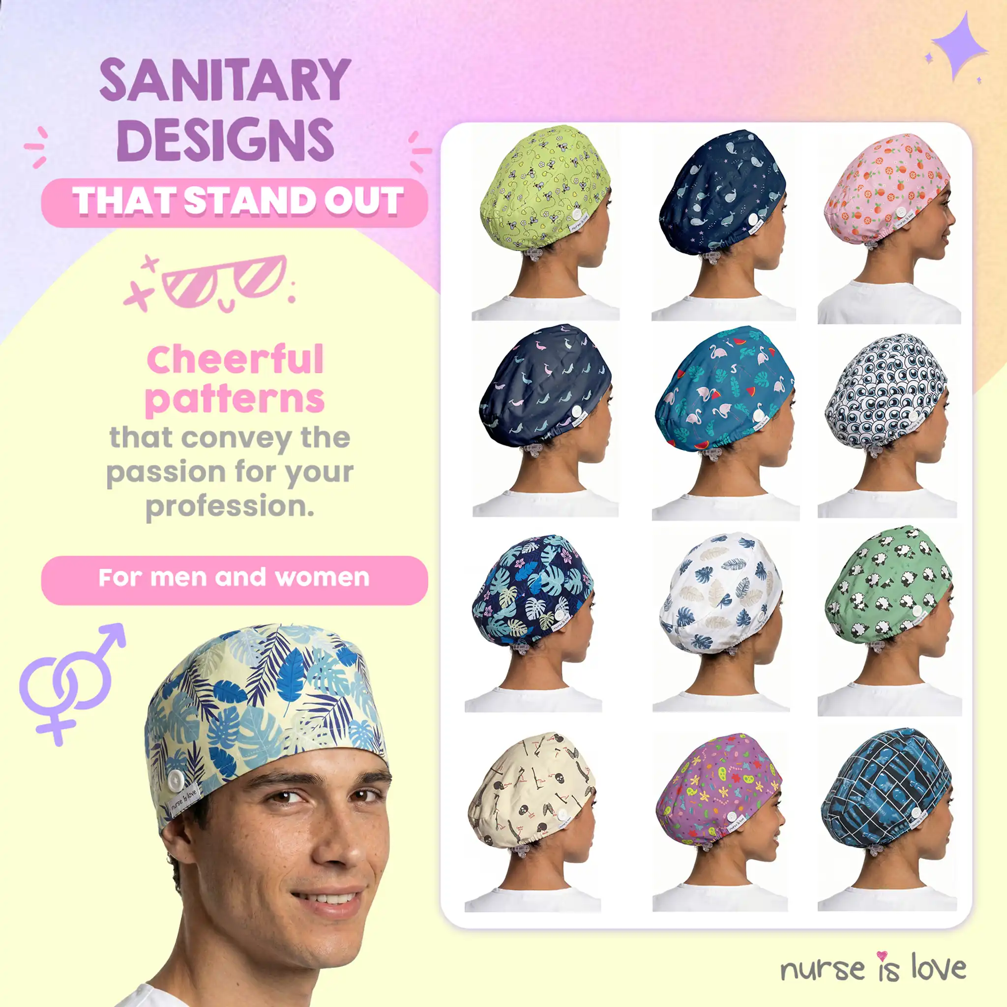 Blue Leaf Cap for Nurses