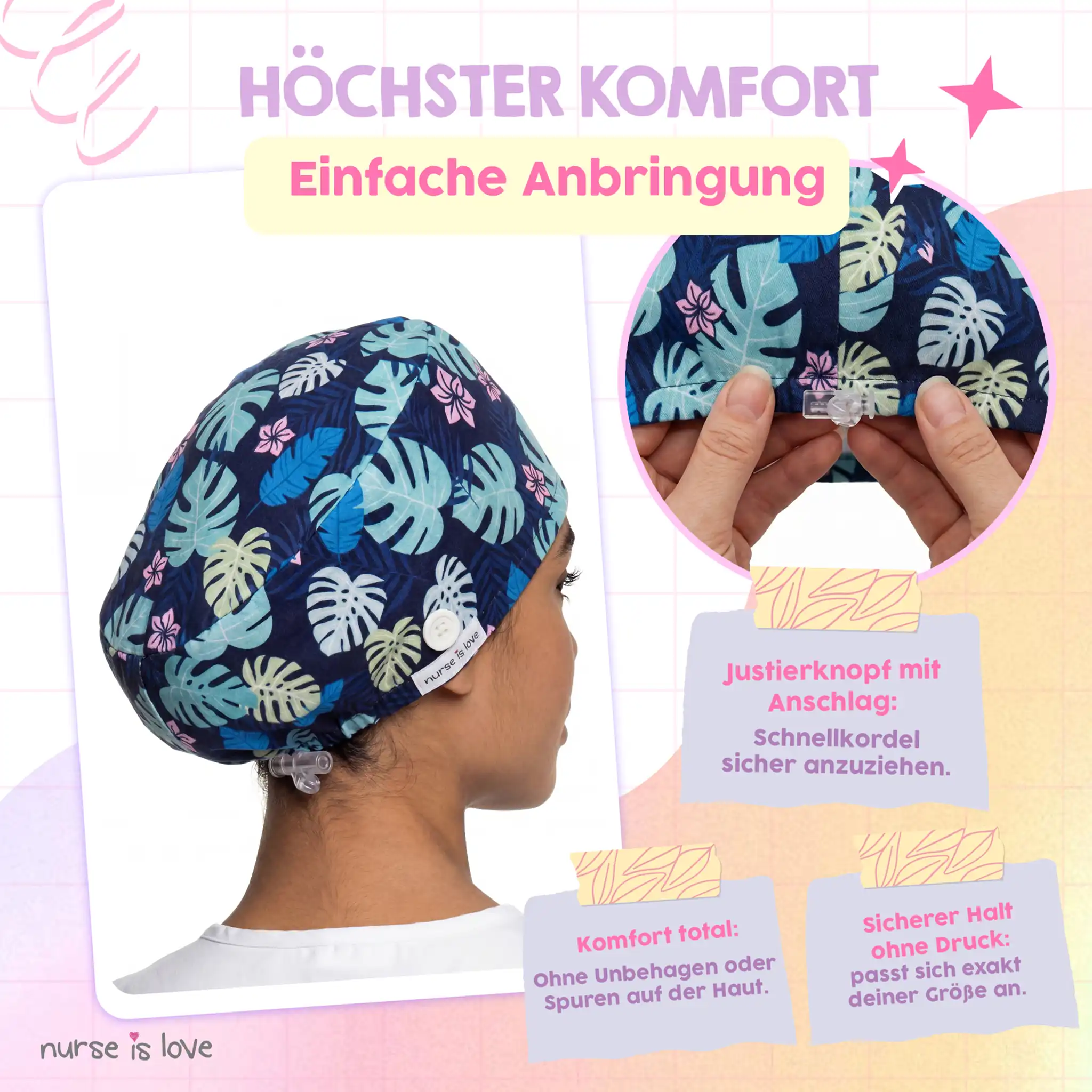 Marineblauer Blätterhut für Krankenschwestern