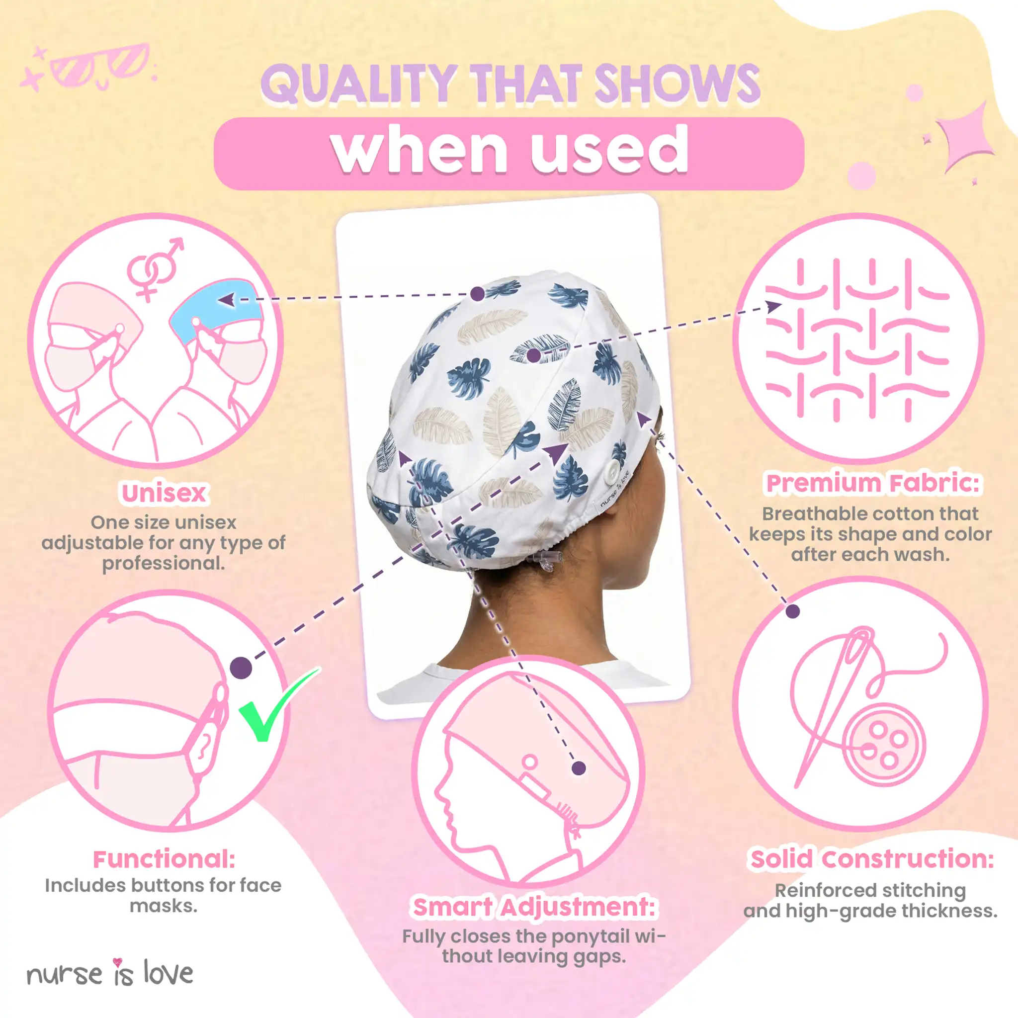 Pearl Leaf Cap for Nurses