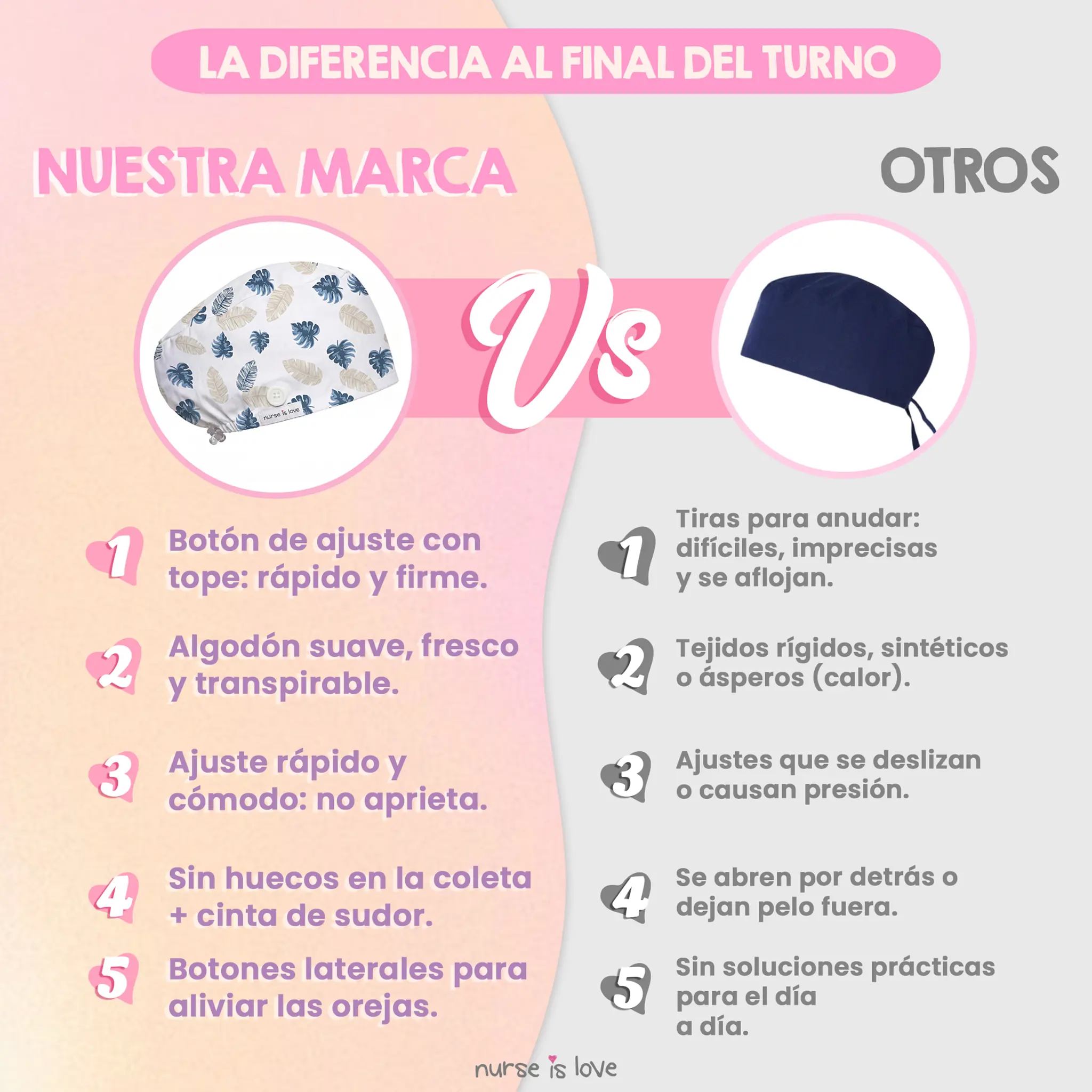 Gorro Folhas Pérola para Enfermeiras