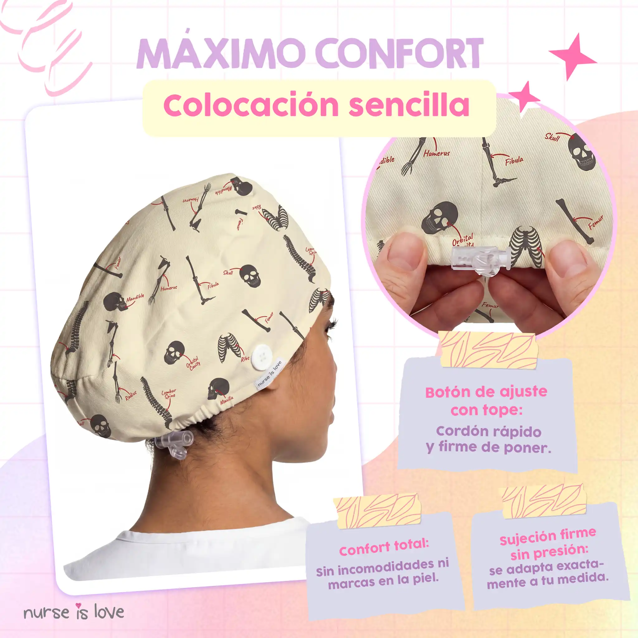  Gorro Ossos para Enfermeiras 