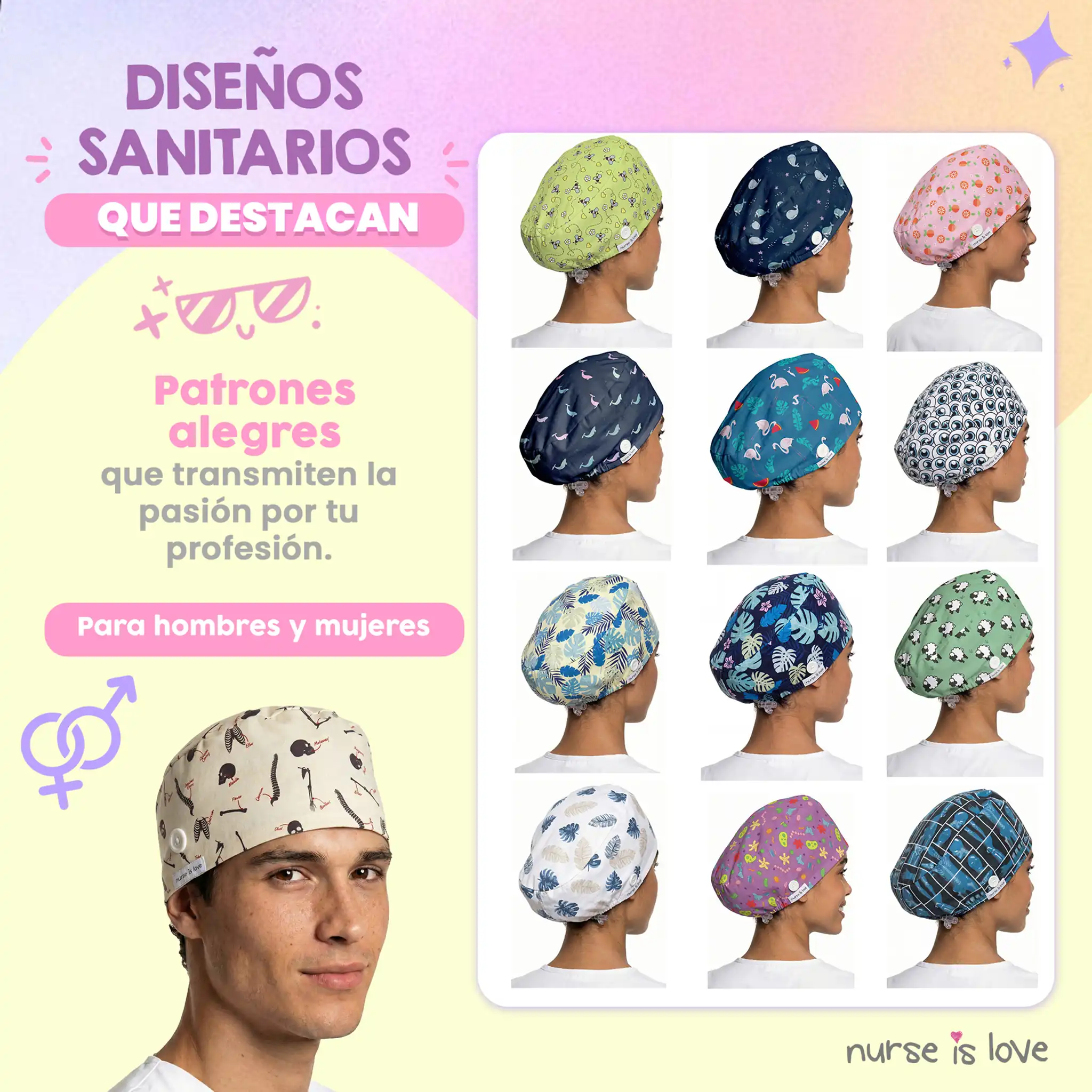  Gorro Ossos para Enfermeiras 