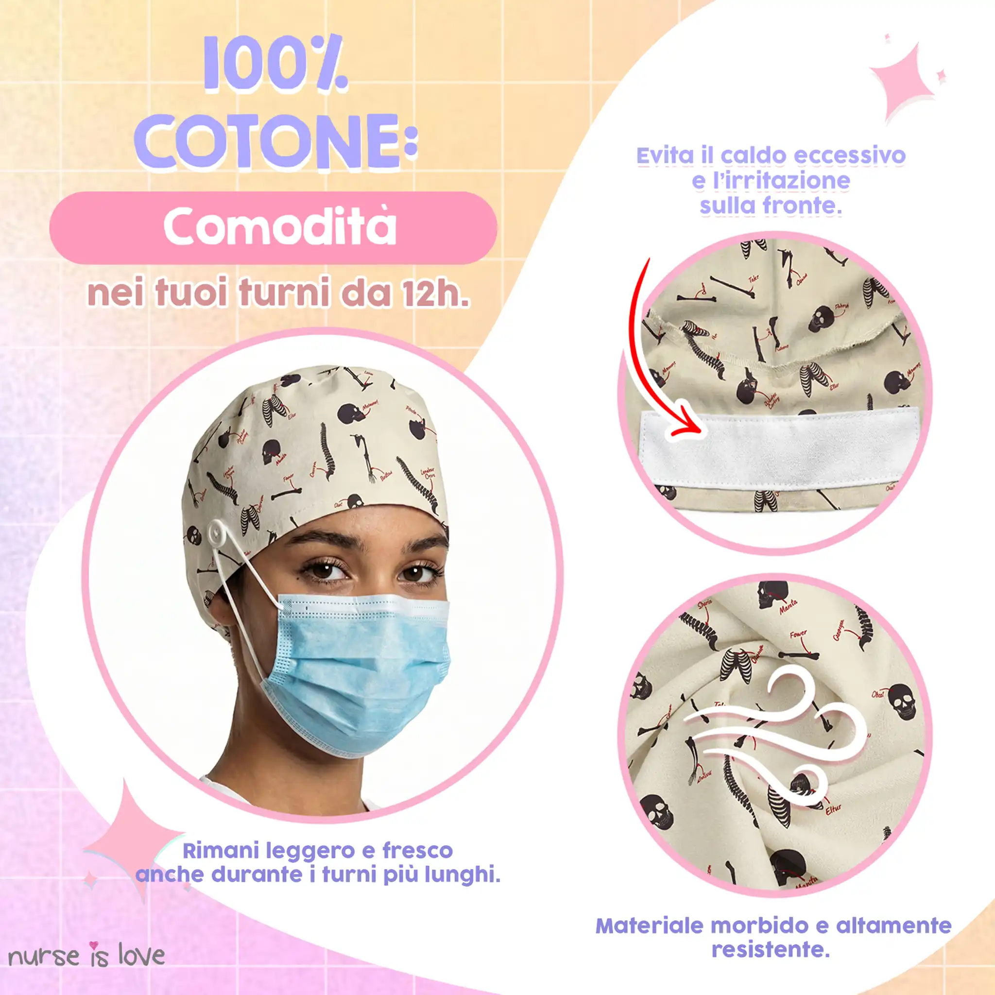 Cappello Ossa per Infermiere 