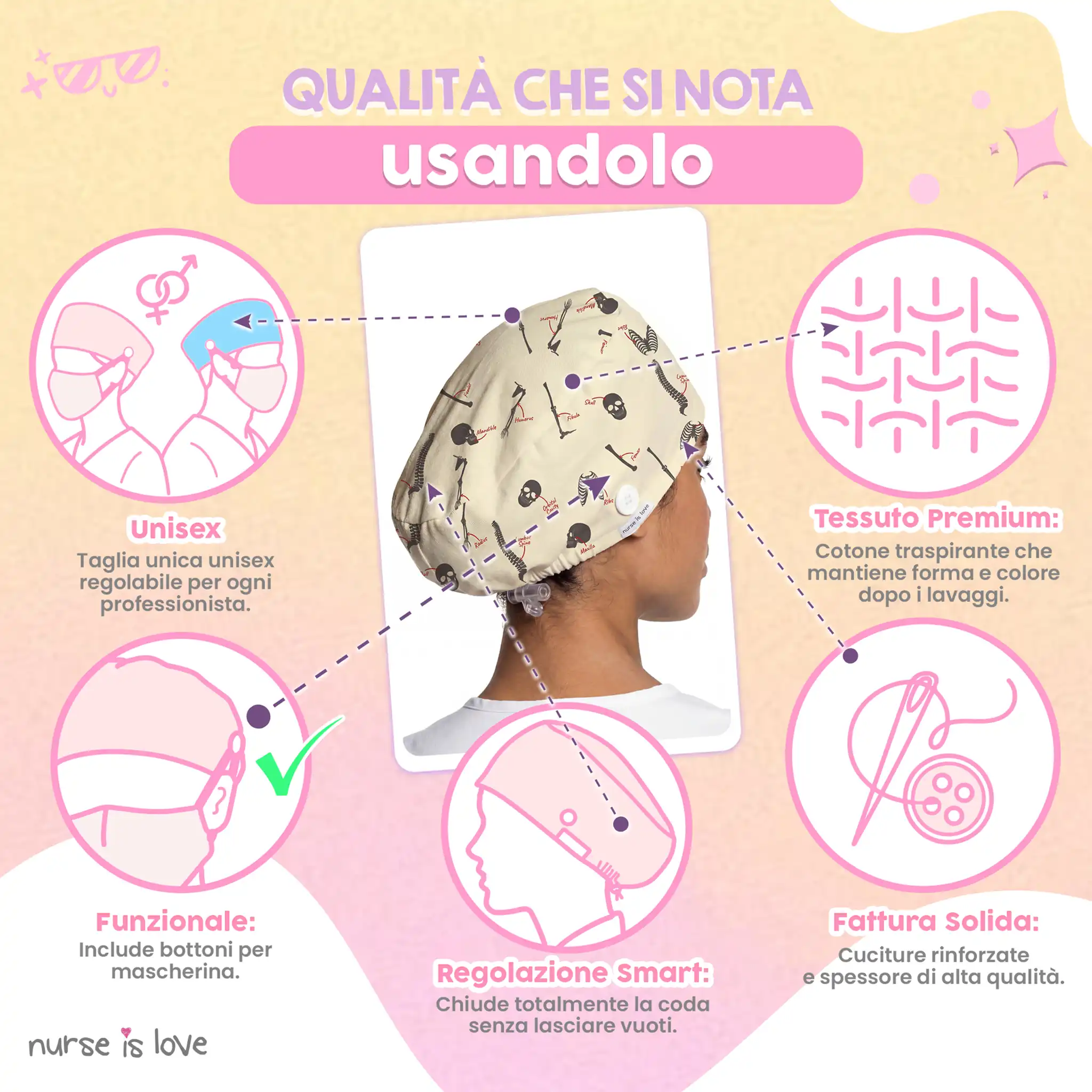 Cappello Ossa per Infermiere 