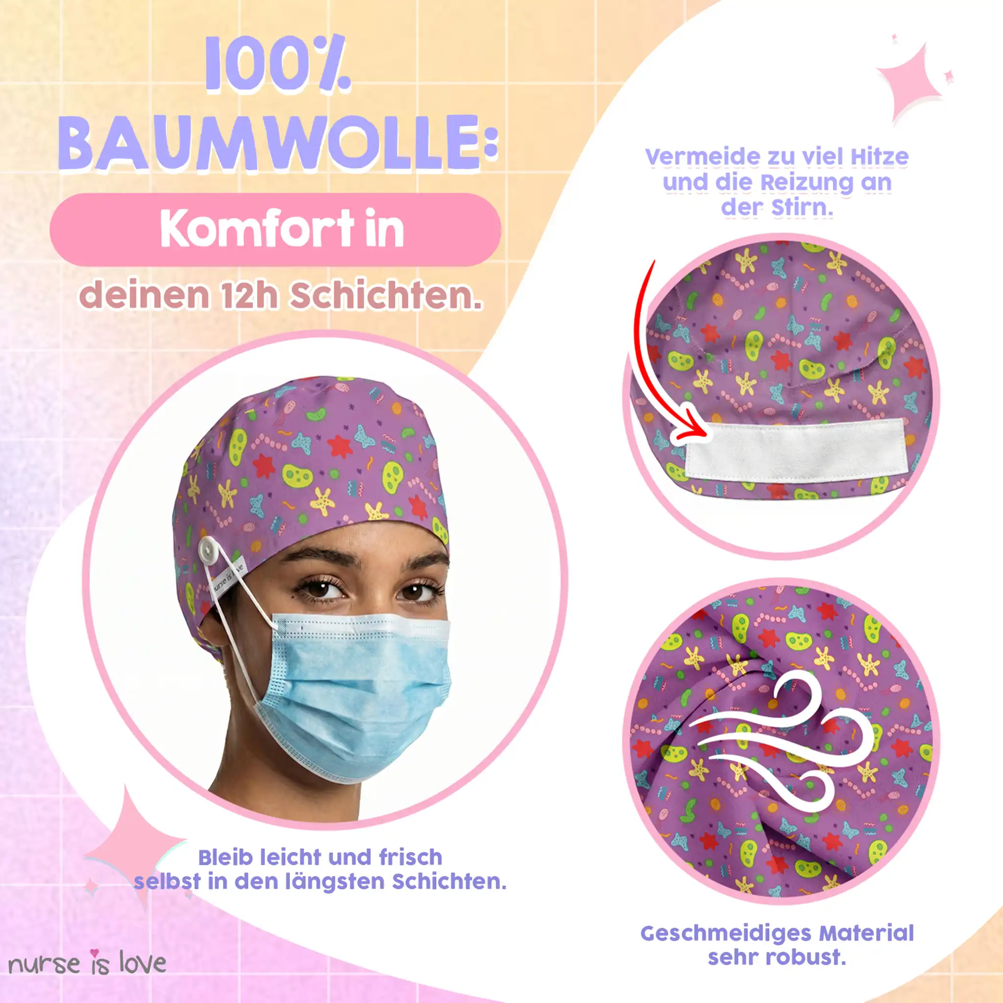 Mikroorganismen-Schutzhaube für Krankenschwestern
