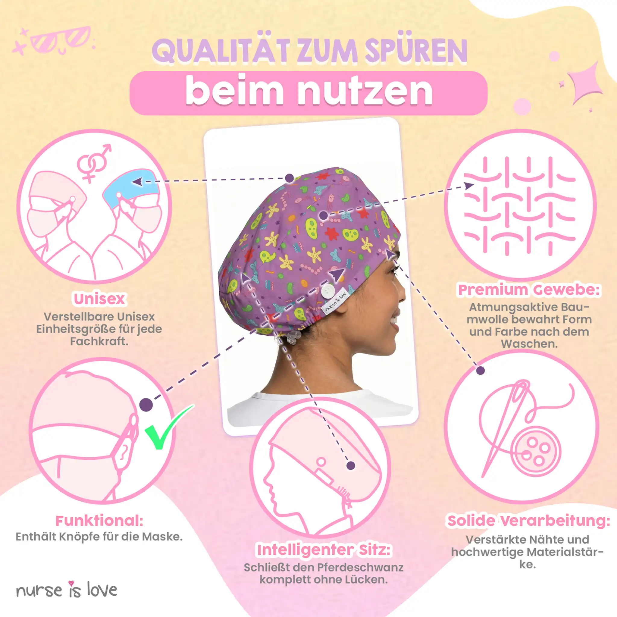 Mikroorganismen-Schutzhaube für Krankenschwestern