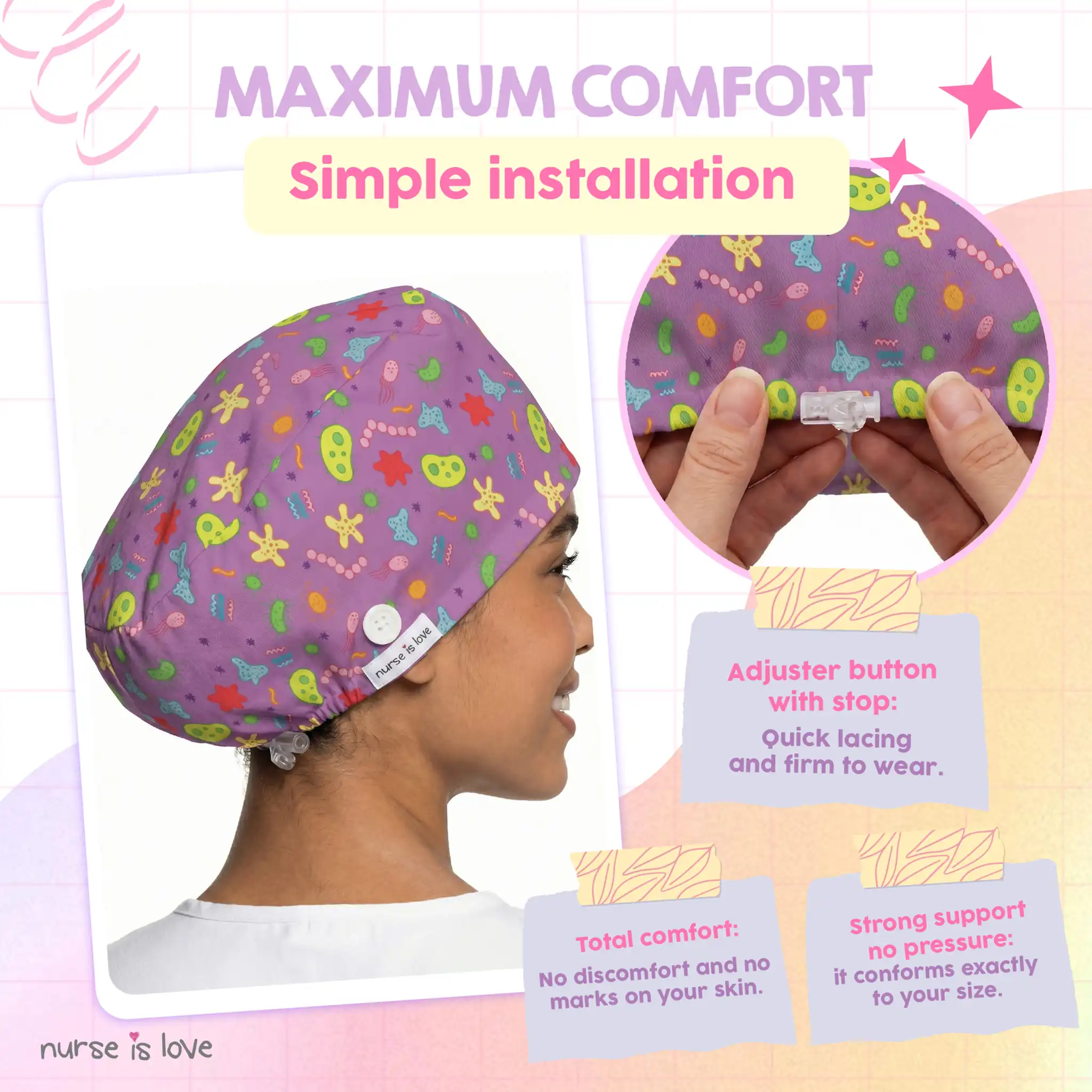Gorro Microrganismos para Enfermeiras 