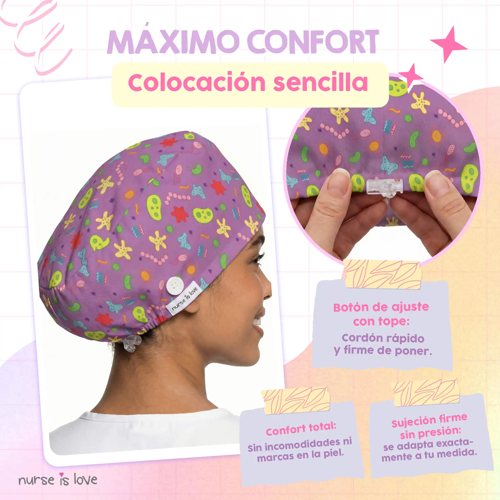 Gorro Microorganismos para Enfermeras