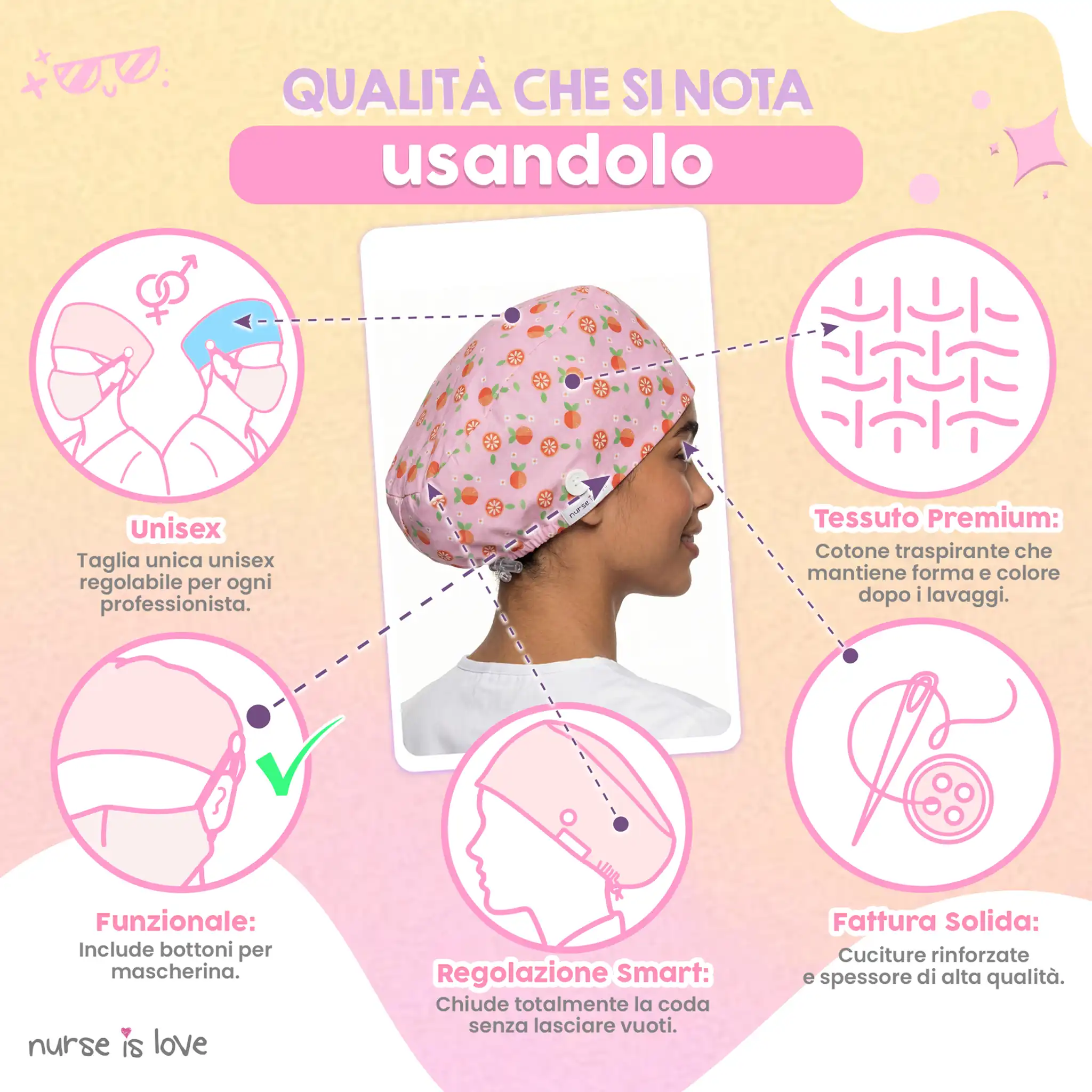 Cappello Arance per Infermiere 