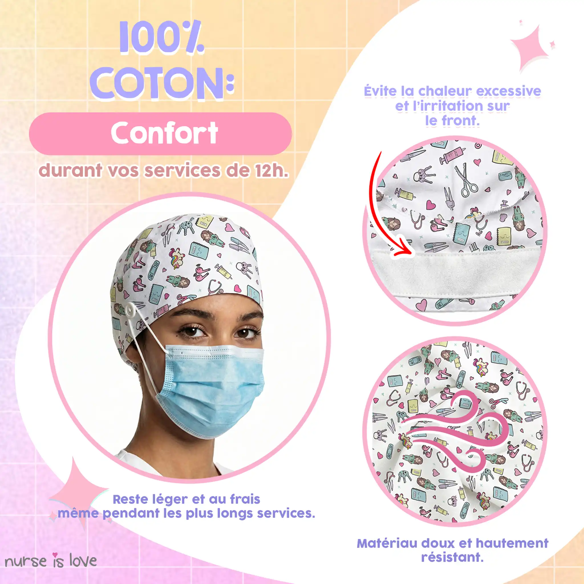 Calot licornes pour infirmières